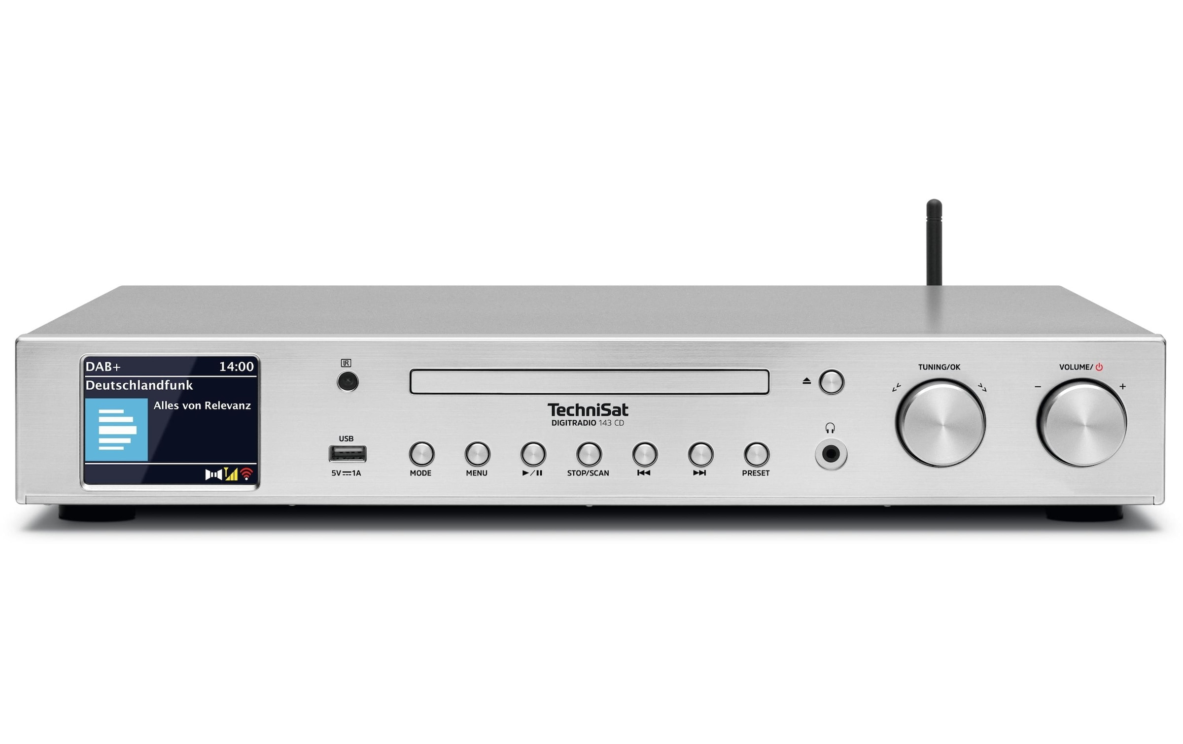 TechniSat Digitalradio (DAB+) »DigitRadio 143 CD V3«, (Digitalradio (DAB+)-FM-Tuner-Internetradio)
