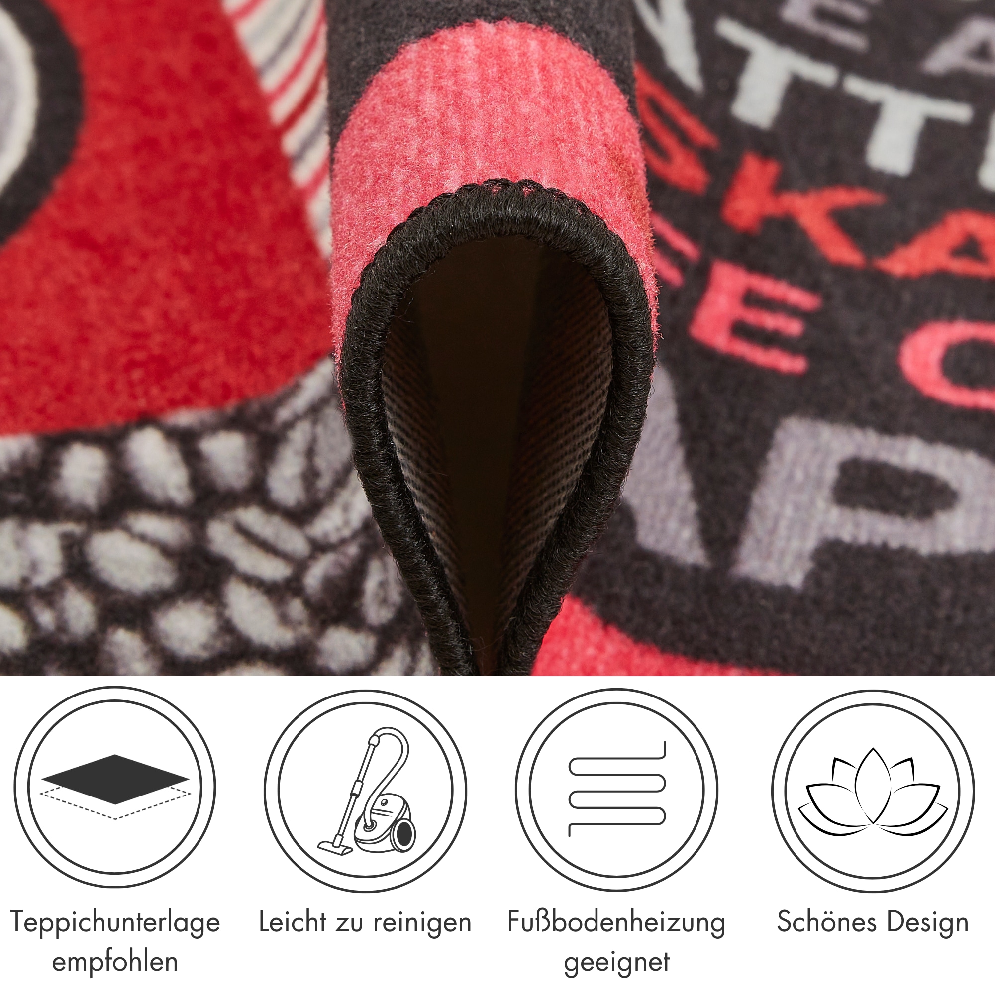 Andiamo Küchenläufer »Cafe Creme« rechteckig 4 mm Höhe Motiv Kaffee, mit Schriftzug, Grösse 50x150 cm, Küche