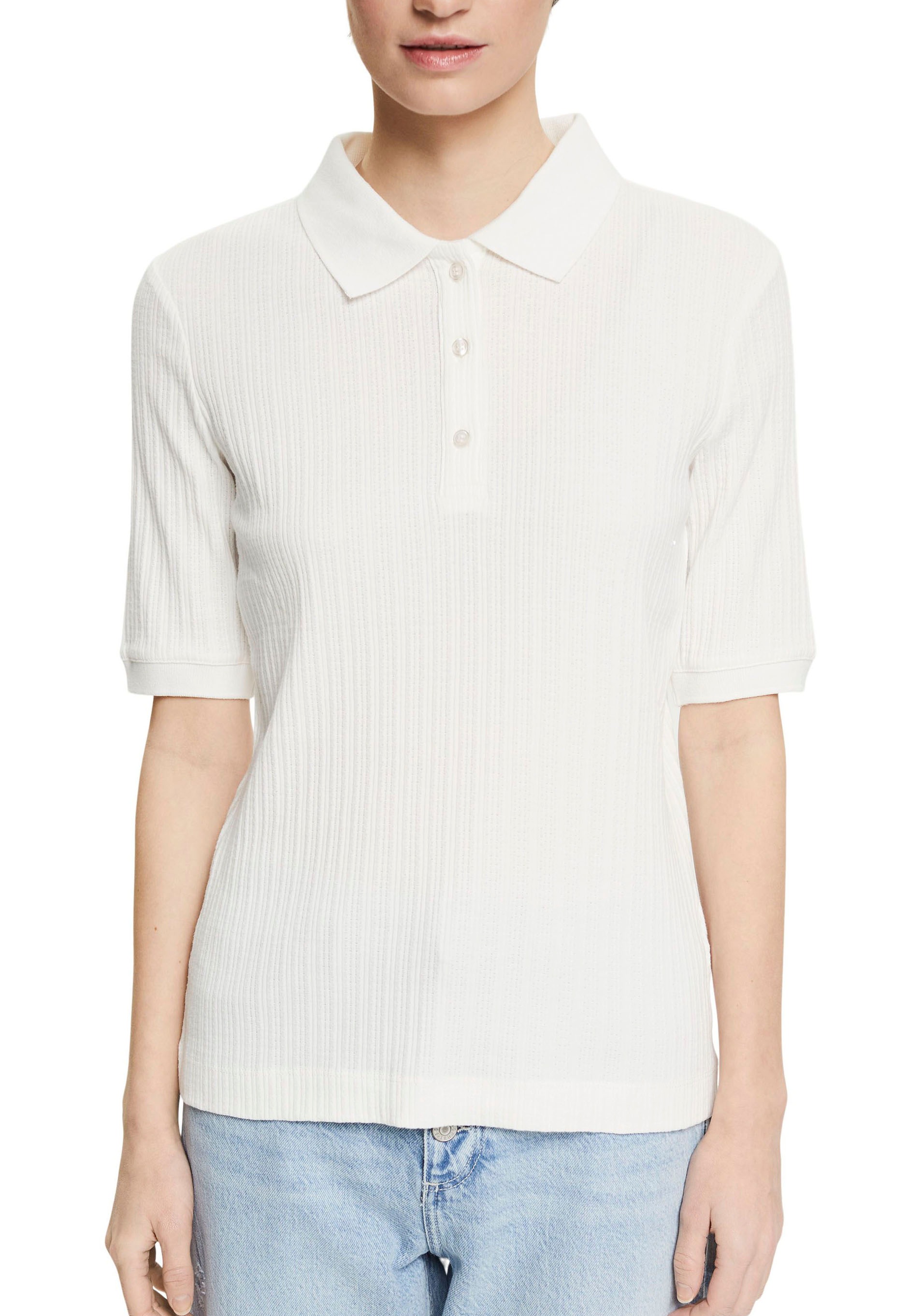Image of Esprit T-Shirt, aus feingemustertem Rippstrick bei Ackermann Versand Schweiz