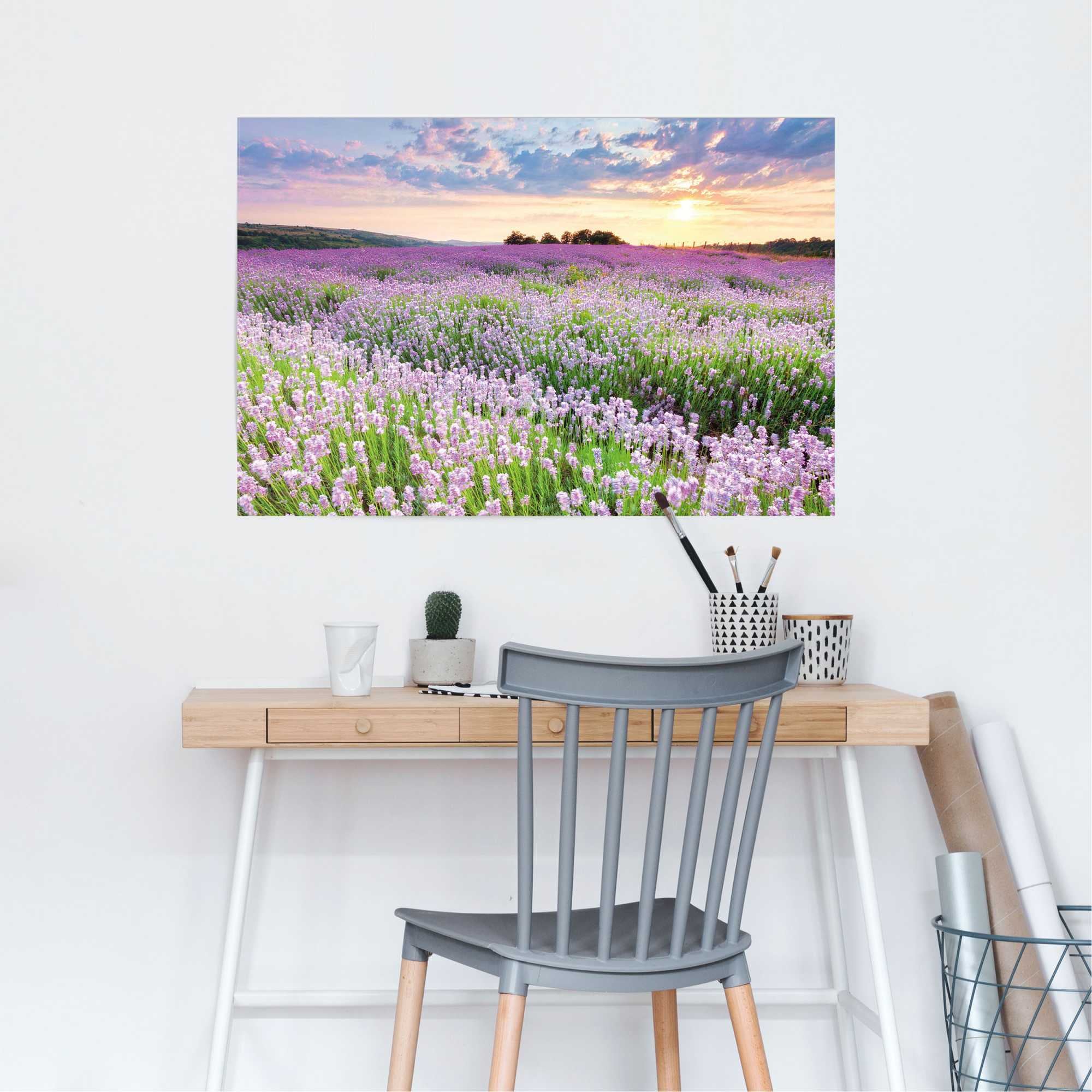Reinders! Poster »Lavendelfeld« Hobbyraum - Lila - 150 gr.  Papier - Blumen und Pflanzen - 91,5x61 cm