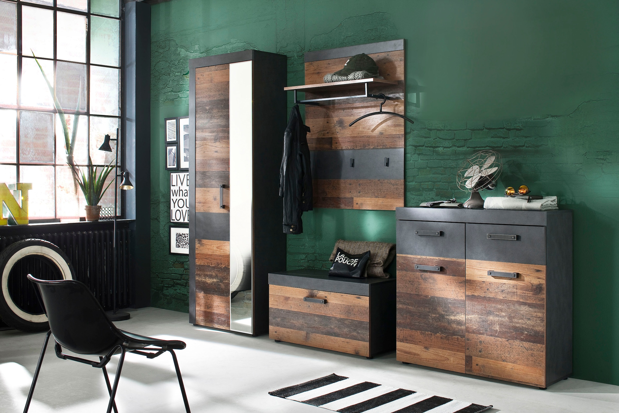 Home affaire Armoire vestiaire »Ilana« Garderobenschrank mit 2 Türen - (B/T/H) 65/34/192 cm
