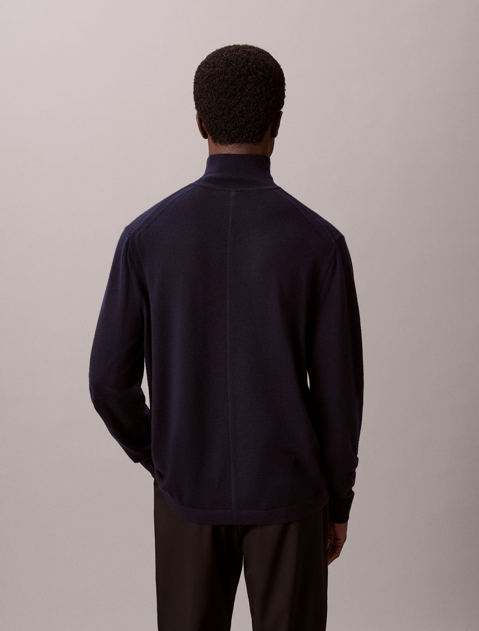 Calvin Klein Pull à col montant »LS MERINO MOCK NECK SWTR 14GG« Mit Rundhalsausschnitt, regular fit