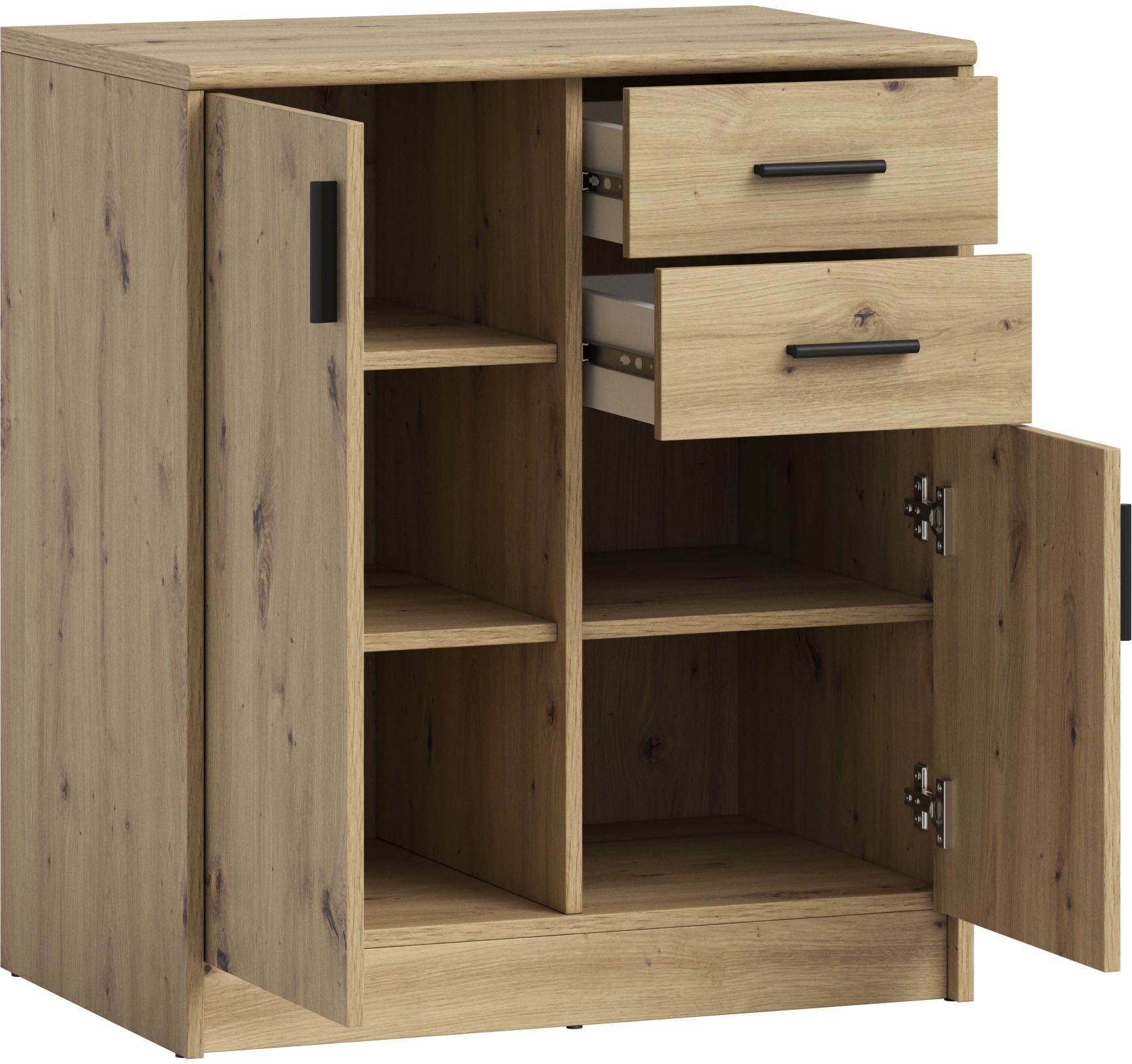 HBZ Sideboard »Nelly Kommode, BxHxT 74x86x50cm« 1 Stk. tlg. Breite 74cm, Einlegeböden verstellbar, foliert