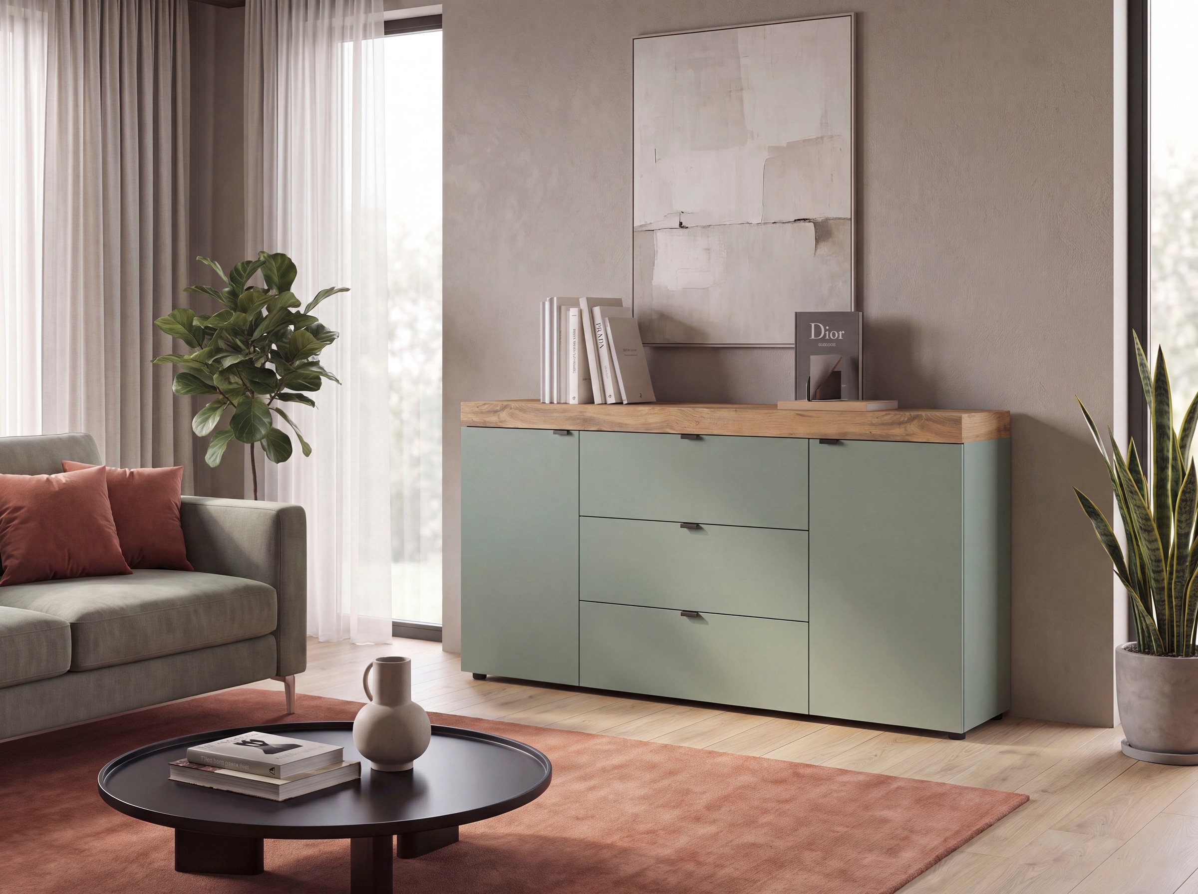 OTTO home Sideboard "MAMBO II, Breite 160cm, 2 Türen, 3 Schubkästen, 4 Fächer" 1 Stk. tlg. Kommode, Anrichte, Wohnzimmer, Schlafzimmer