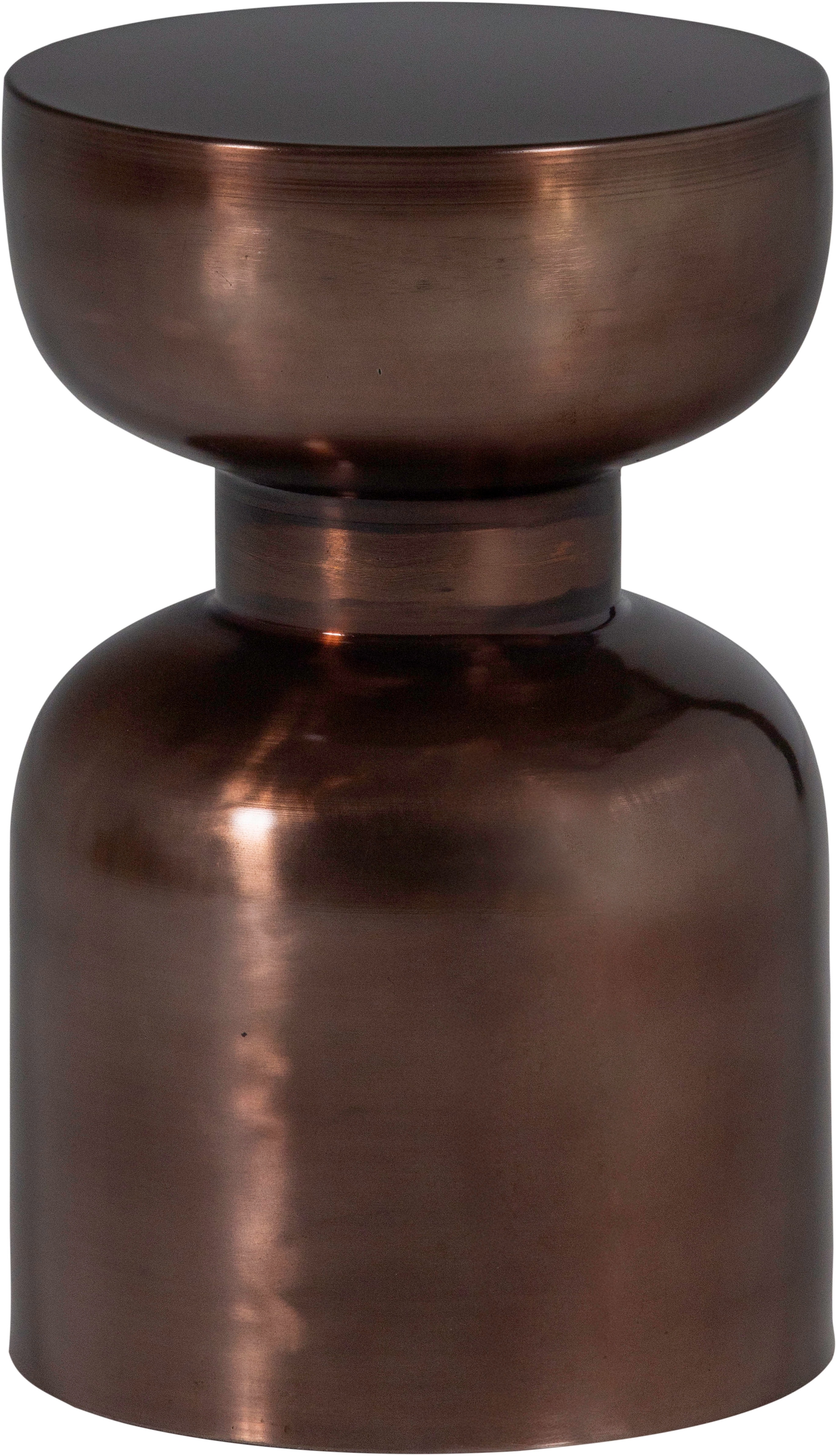 Image of WOOOD Beistelltisch "Frits mit Bronze-Hochglanzoberfläche B 30 x T 30 x H 47 cm" Tragkraft 25 kg, spielerischer Formgebung, pflegeleichte Oberfläche
