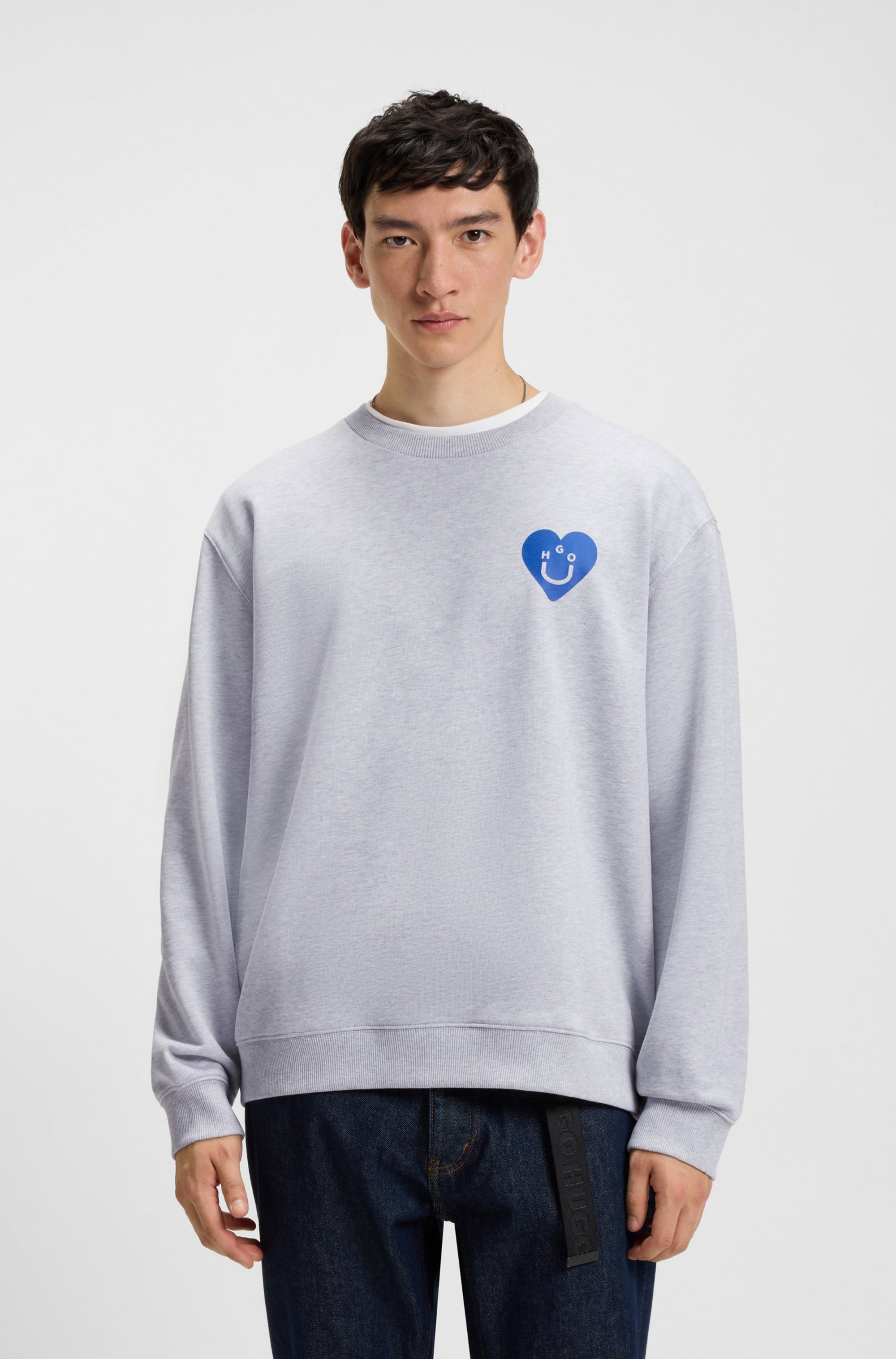 HUGO Blue Sweatshirt »Oversized Crew«, Rundhals, mit Print
