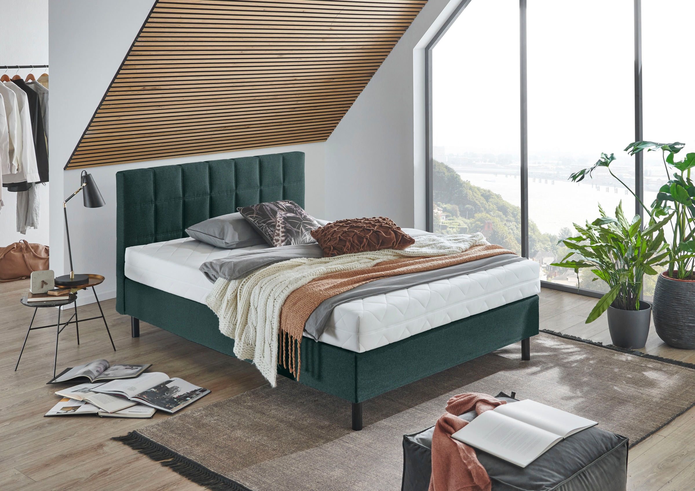 ATLANTIC home collection Boxbett Nikola, Massivholzfüsse, mit und ohne Matratze lieferbar