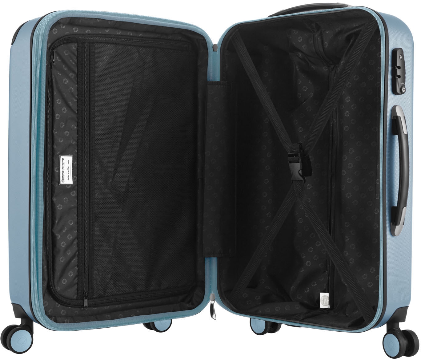 Hauptstadtkoffer Hartschalen-Trolley »Spree, 55 cm, pool blue«, 4 Rollen, Hartschalen-Koffer Handgepäck-Koffer Reisegepäck TSA Schloss