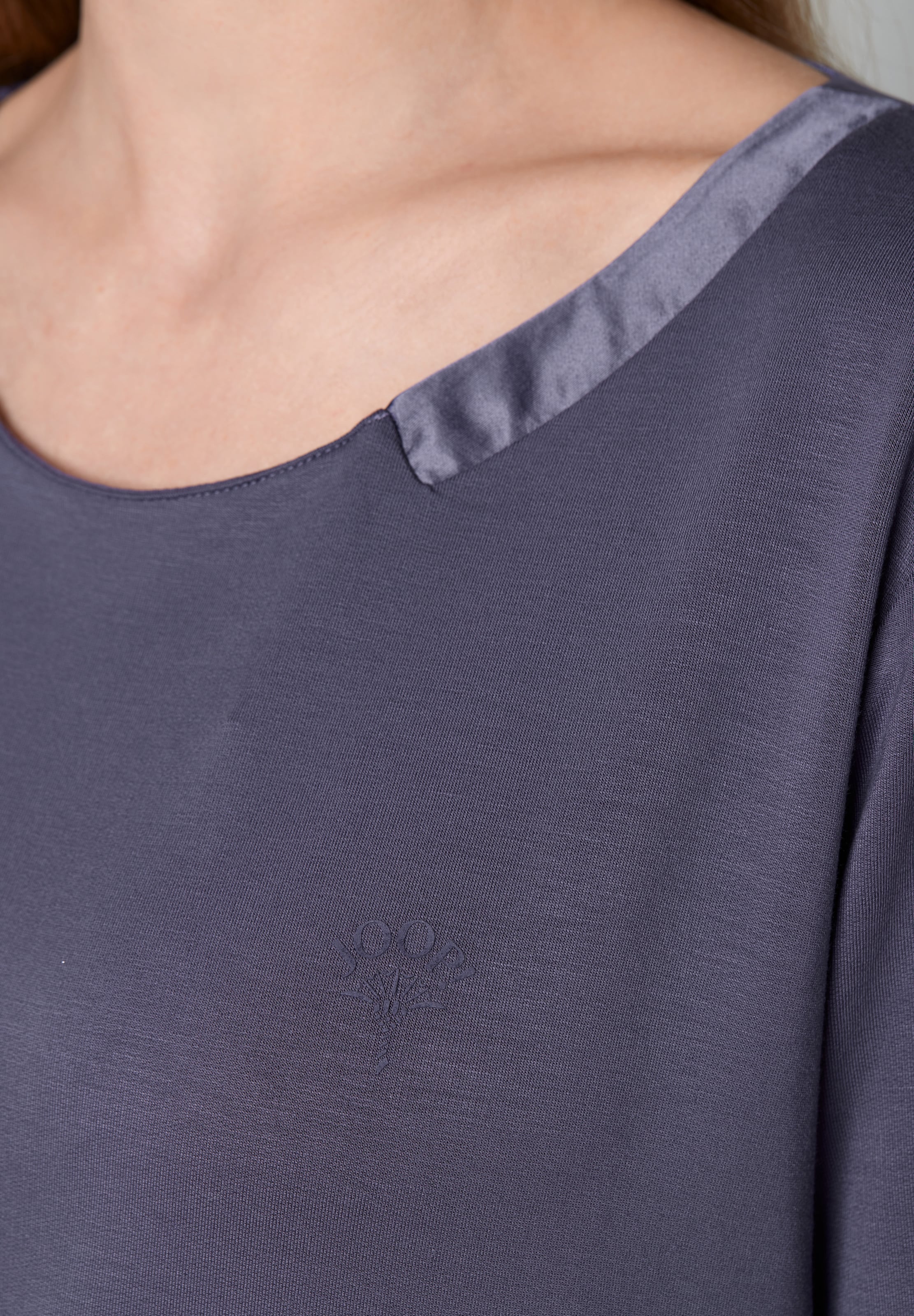 JOOP! Pyjamaoberteil bequeme Passform, mit Langarm, kragenlos, für Homewear und Sleepwear