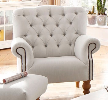 Home affaire Hocker »Lord«, mit echter Chesterfield-Knopfheftung