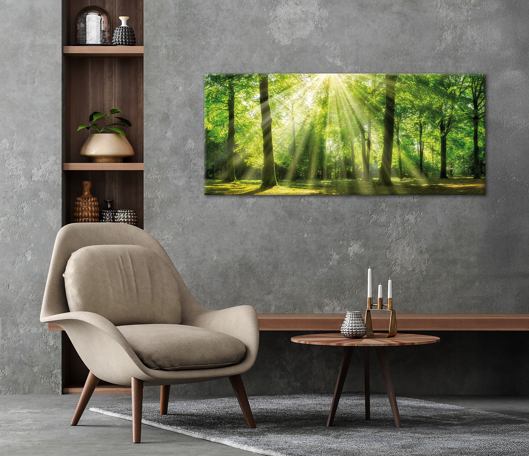 Bönninghoff Leinwandbild »Wandbild WALD  – Leinwandbild Keilrahmen« Bäume | Natur | Wald 1 Stk. tlg. auf Keilrahmen gespannt