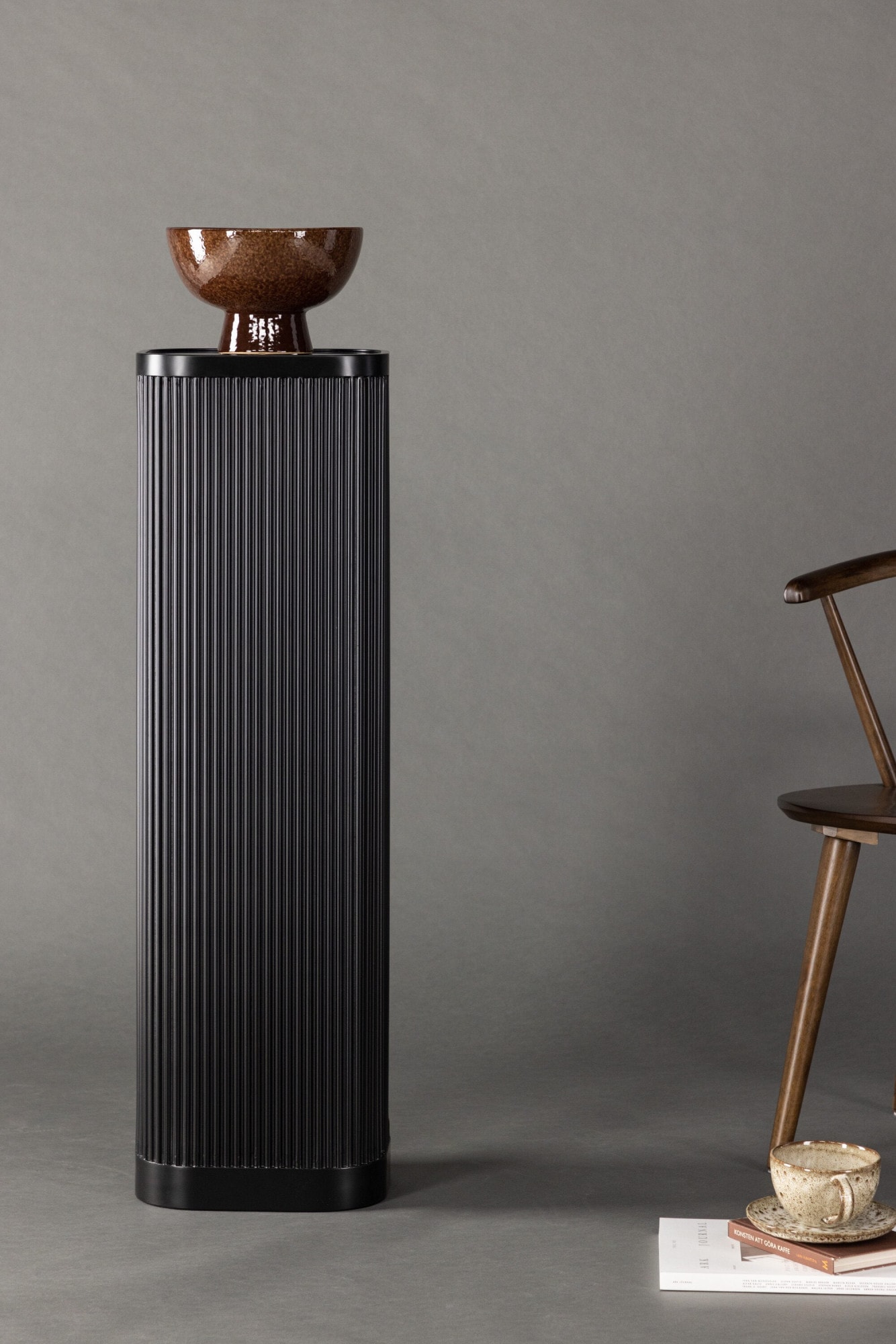 Image of Venture Home Beistelltisch "Lenox, hoher schmaler Beistelltisch in elegantem Schwarz, 30 × 24 cm" Ablagetisch, MDF, PU-Lack, schmal, sehr hoch, urban