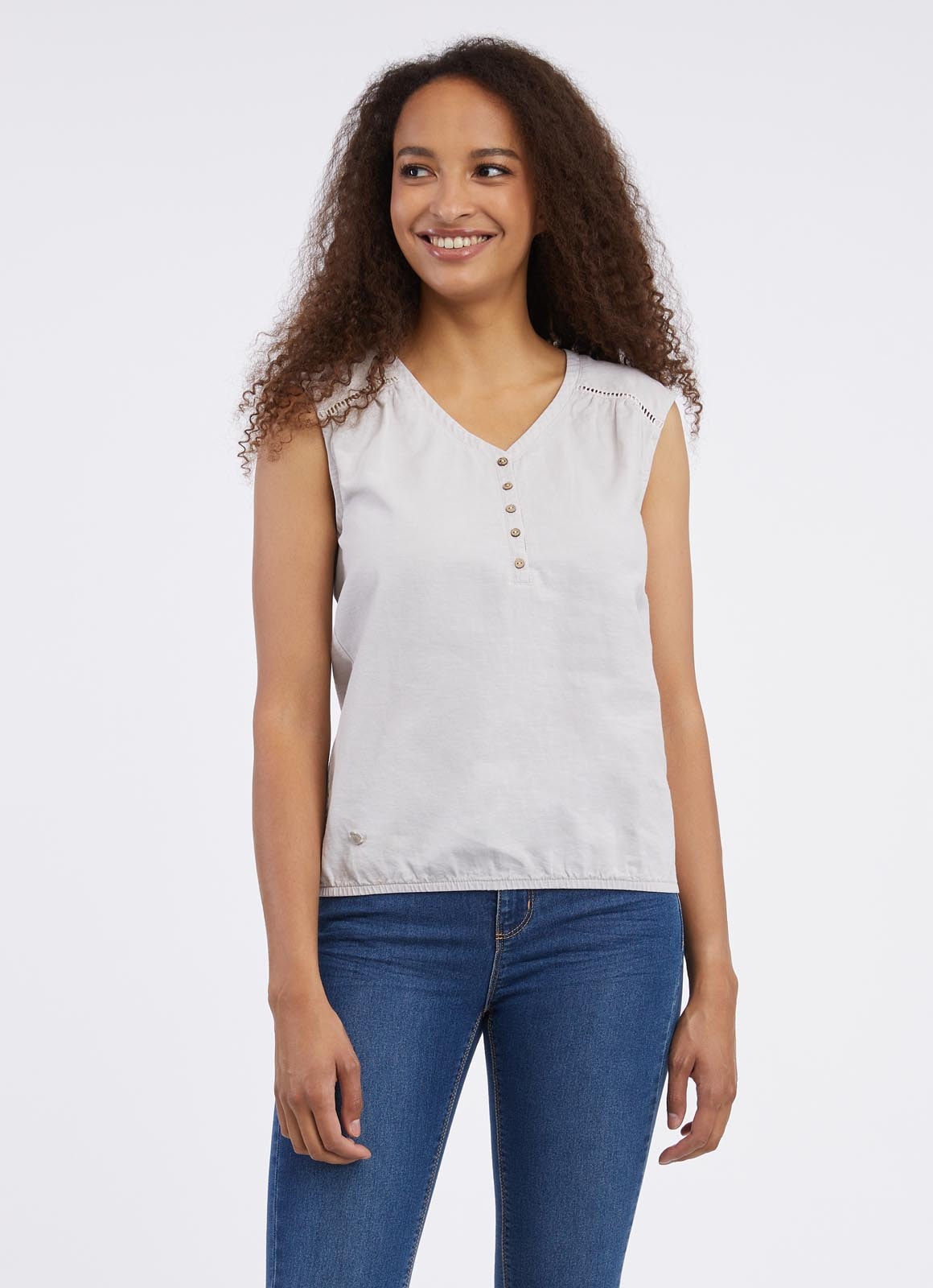 Ragwear V-Shirt »SALTTY LINEN«, mit Leinen