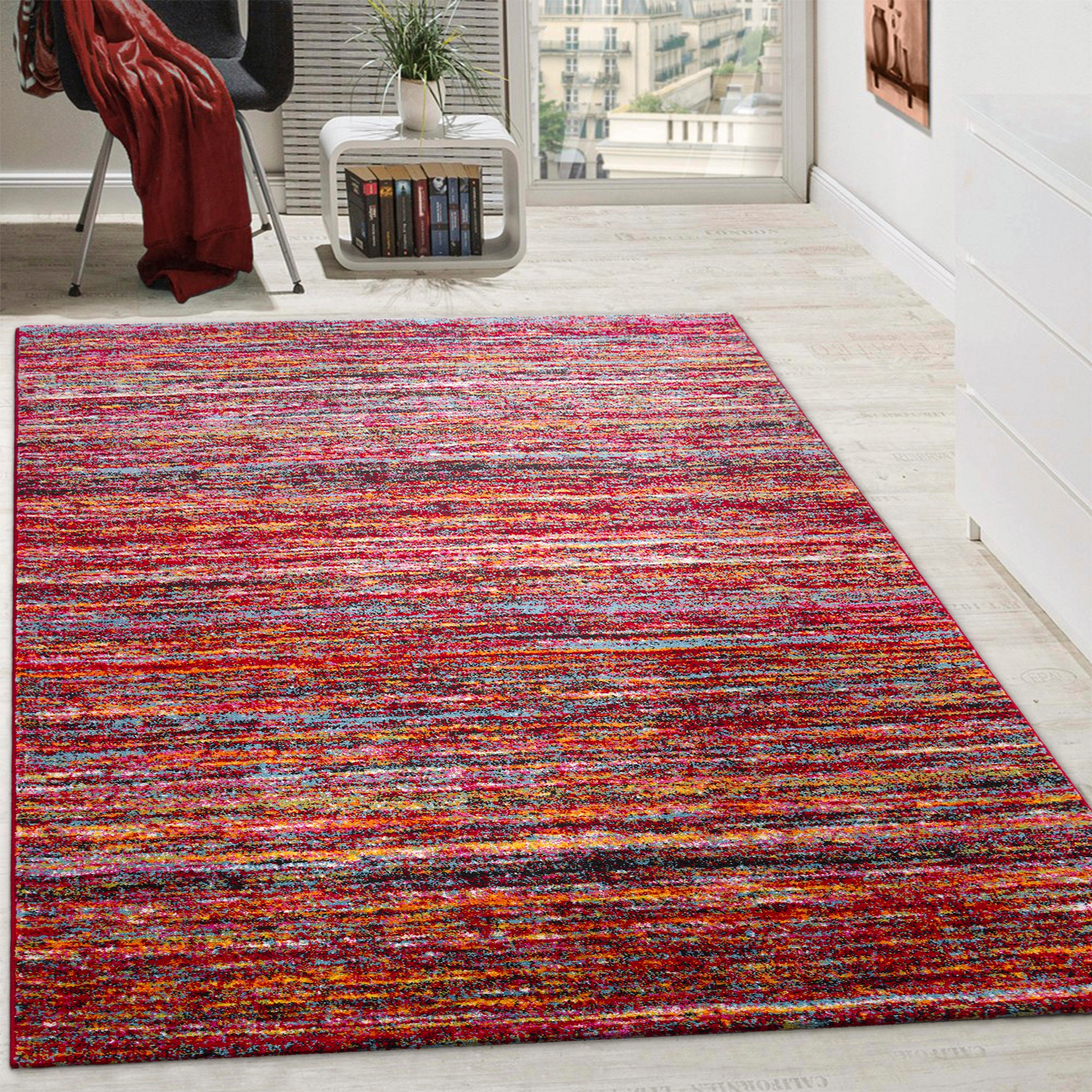 Image of Paco Home Teppich "Passion 221" rechteckig 16 mm Höhe Kurzflor, modernes Streifen Design, ideal im Wohnzimmer & Schlafzimmer