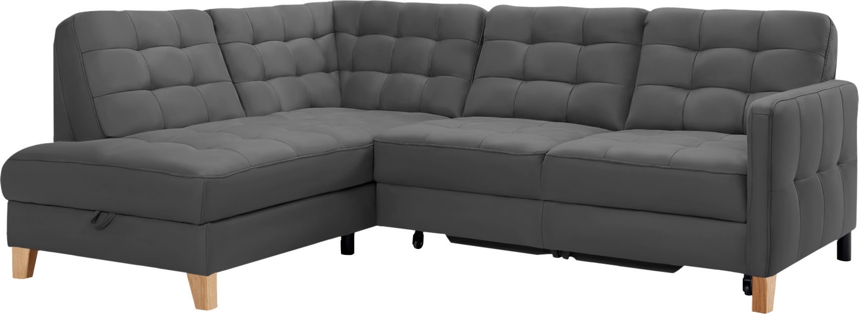 exxpo - sofa fashion Ecksofa »Elio, kompakt und komfortabel, bequem, zeitloses Design, L-Form«, wahlweise mit Bettfunktion und Bettkasten
