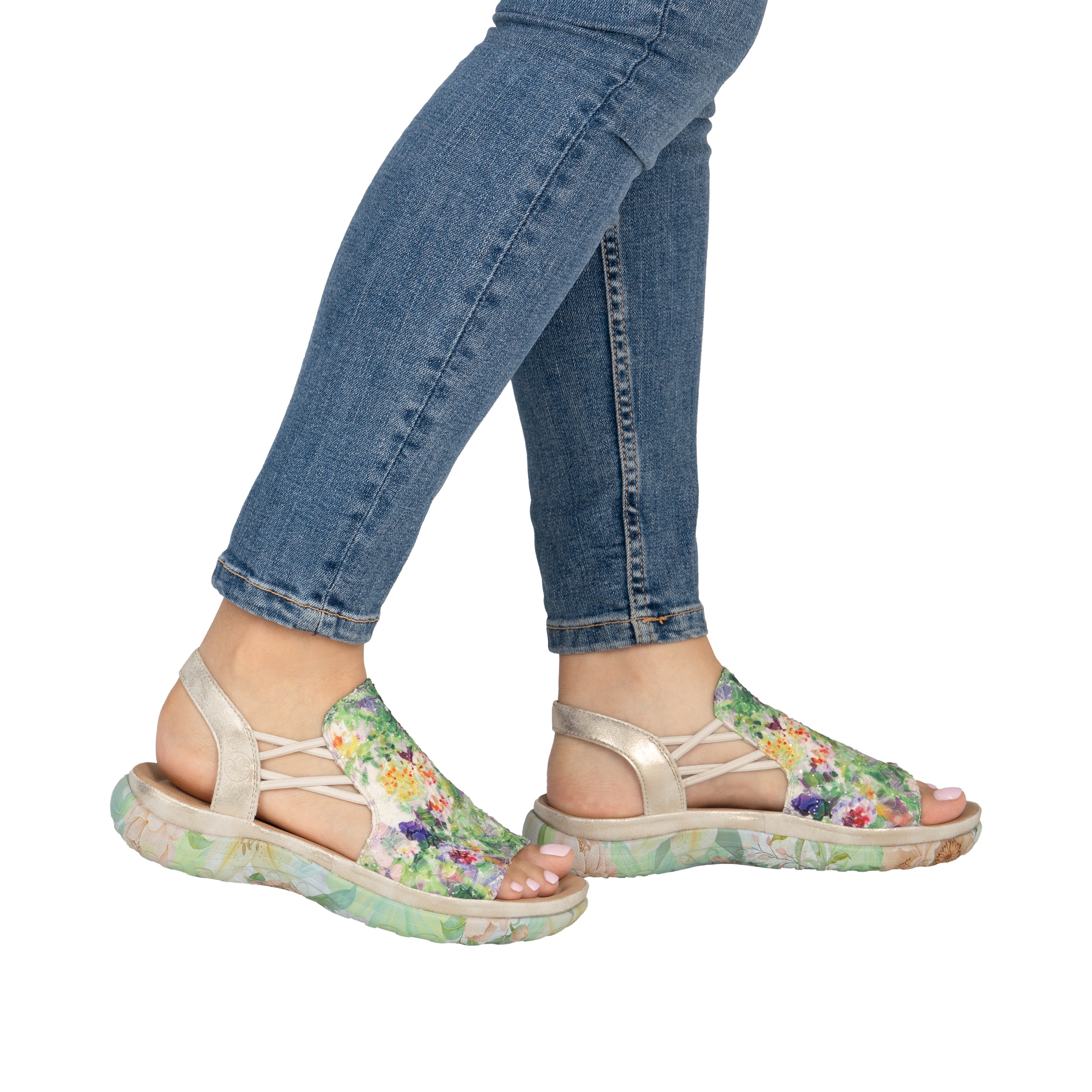 Rieker Sandale  Chaussure d'été, chaussure à enfiler avec élastiques latéraux pour un bon maintien