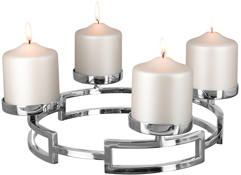 Image of Fink Kerzenleuchter "HOMMAGE, Weihnachtsdeko" aus Edelstahl, 4-flammig, Adventsleuchter
