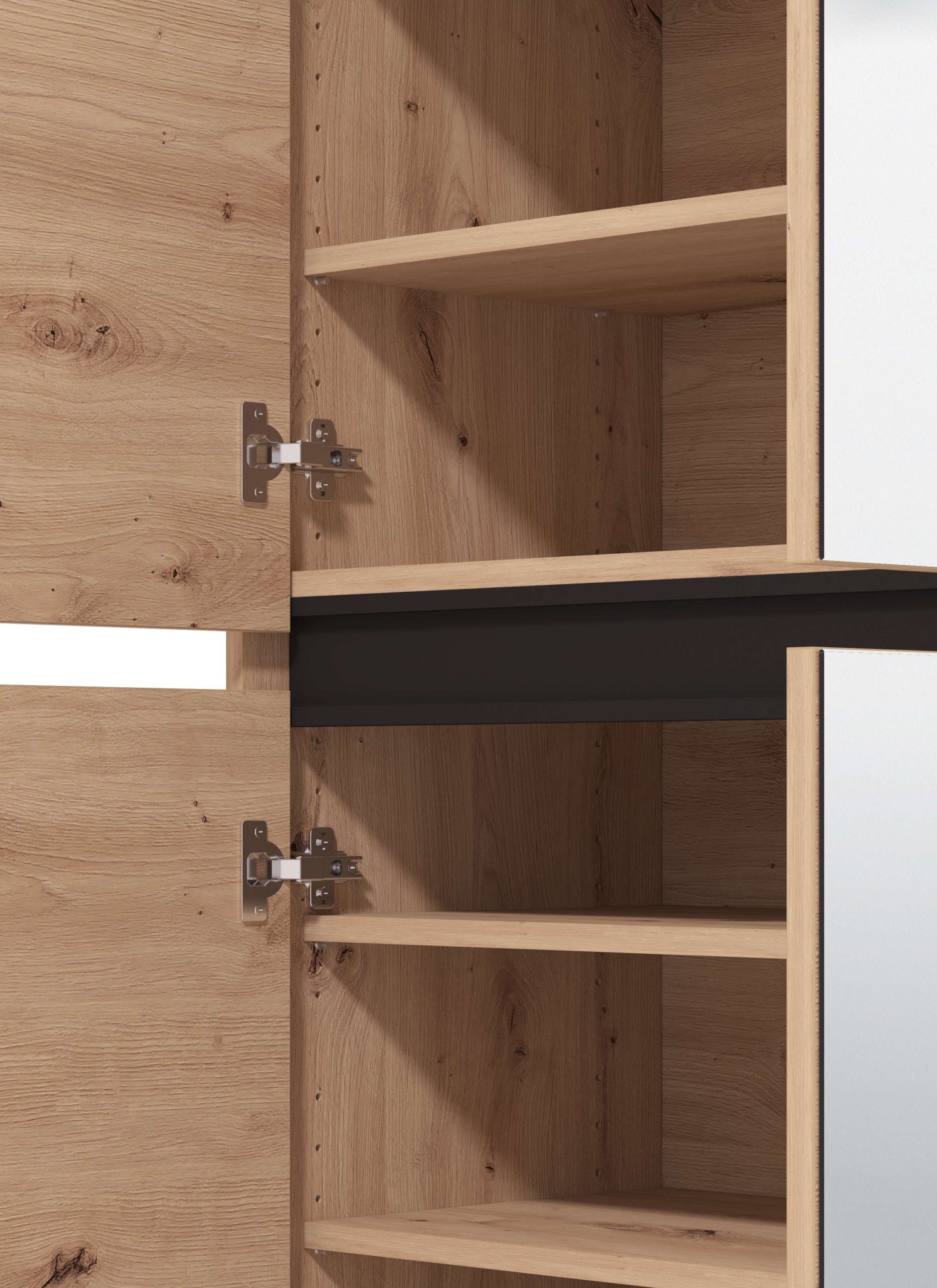 Home affaire Schuhschrank »Flannan, Schuhregal, Schuhkommode, Gesamthöhe 205,5 cm« mit Spiegeltür, acht Regale und eine Schublade, Gesamtbreite 80 cm