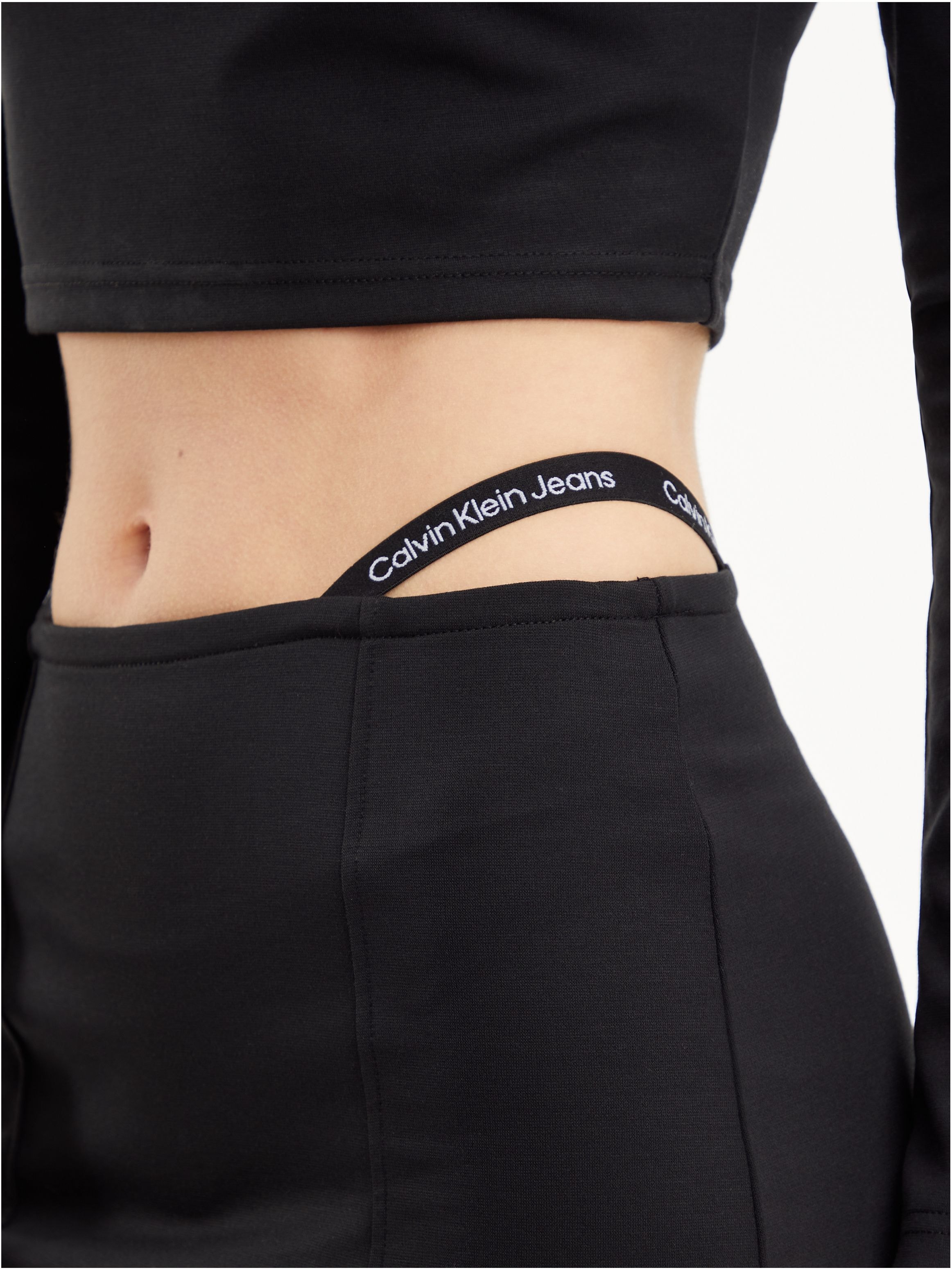 ♕ Calvin Klein Jeans Jerseyrock »LOGO STRAPS MILANO LONG SLEEVE«, mit  Calvin Klein Logo-Straps versandkostenfrei auf