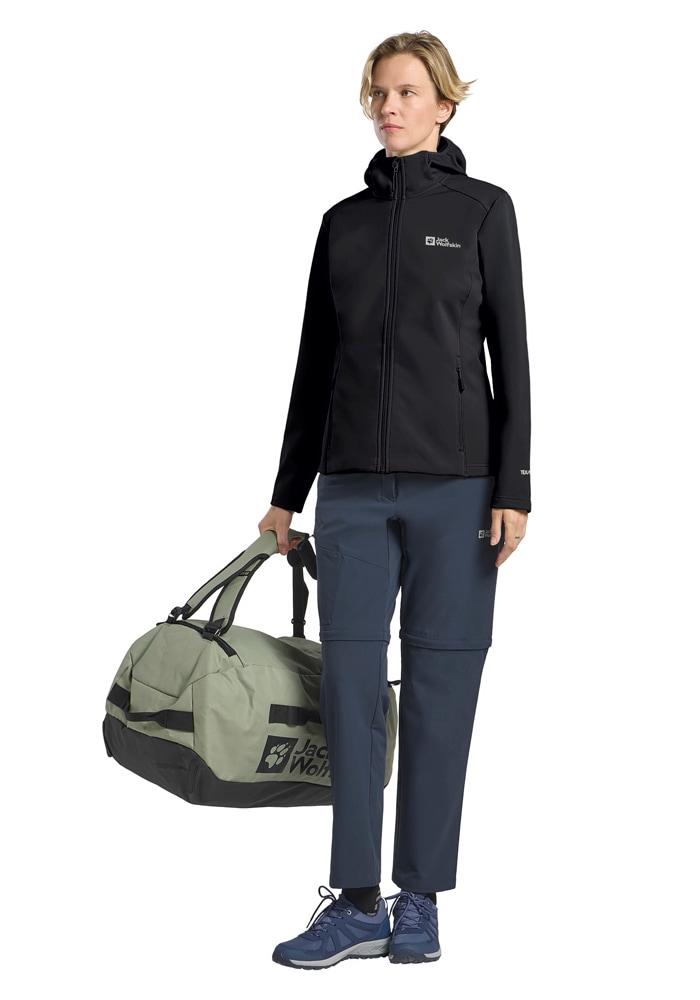 Jack Wolfskin Veste softshell »BORNBERG HOODY W« mit Kapuze für vielseitige Outdoor-Aktivitäten, mit fester Kapuze, atmungsaktiv