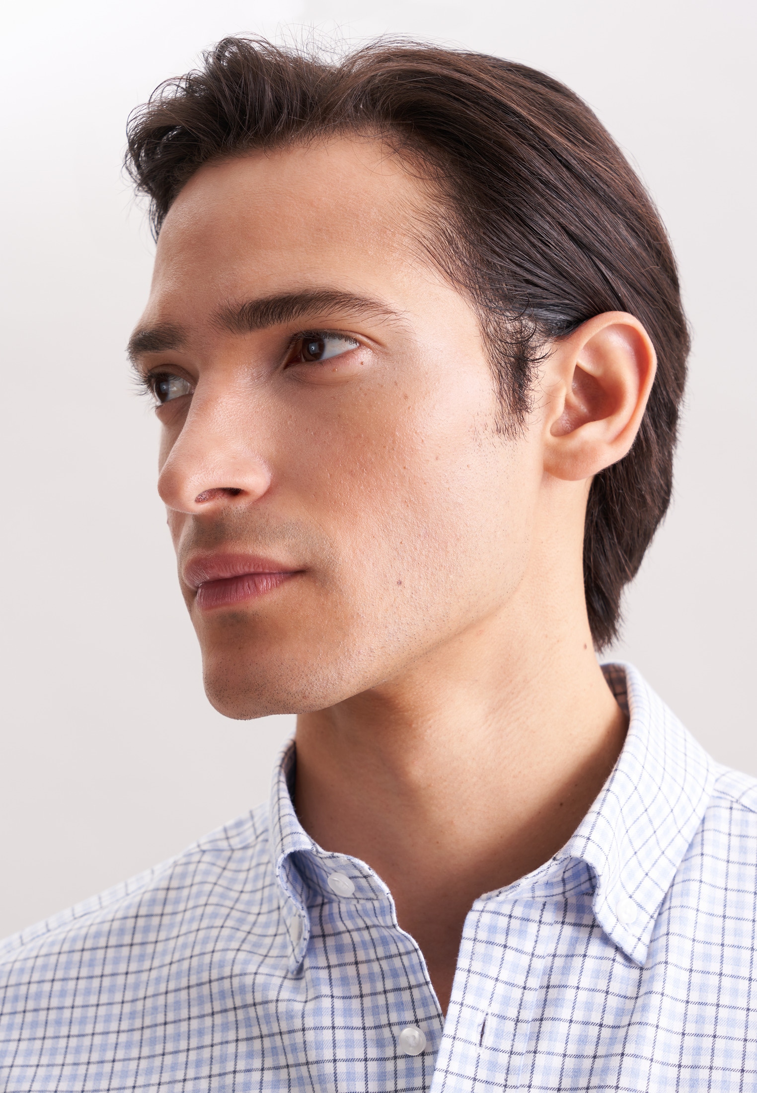 seidensticker Flanellhemd »Schwarze Rose« Shaped 1/1 Button-Down-Kragen Karo