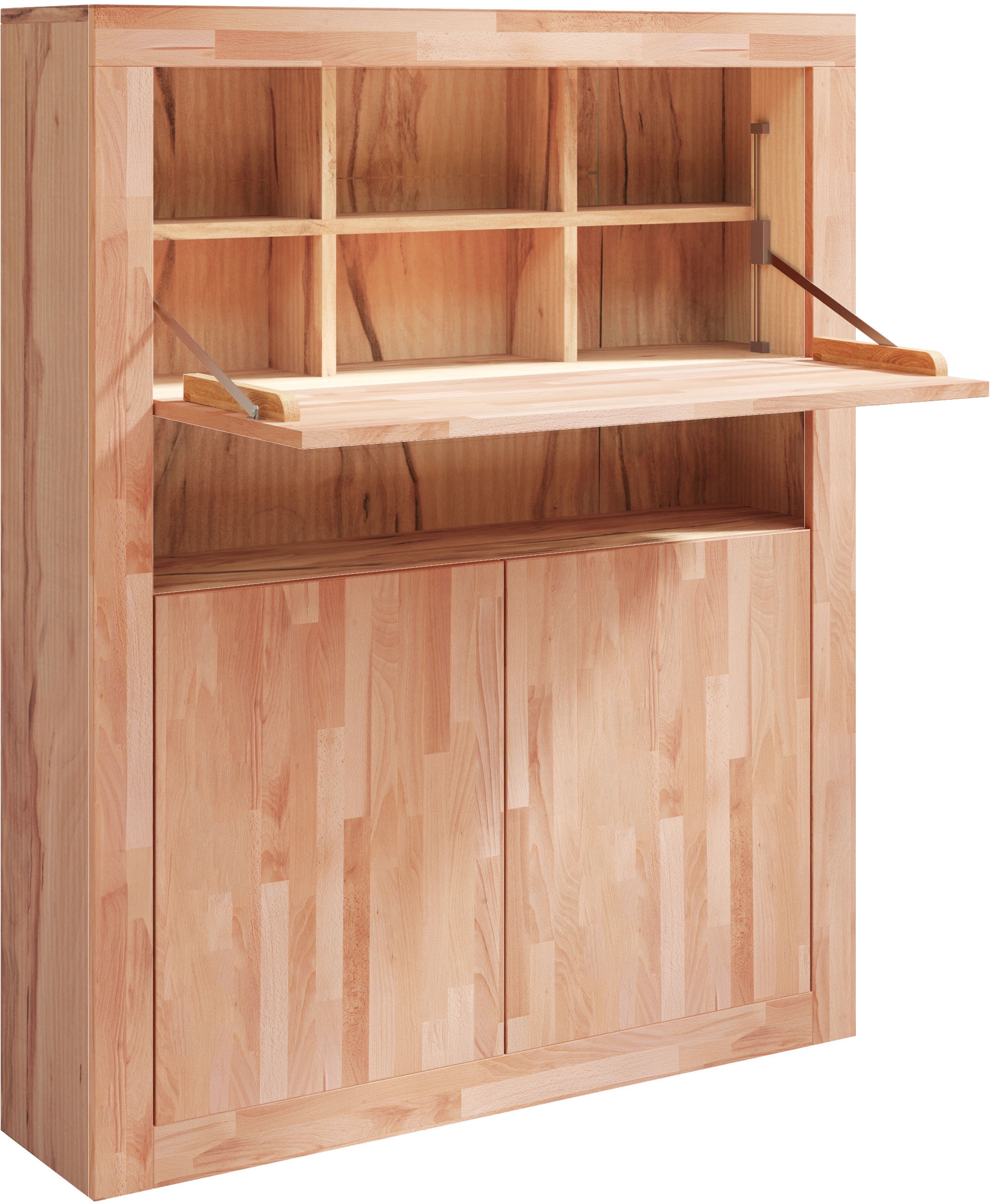 Home affaire Secrétaire »Logo« mit viel Stauraum, teilmassiv