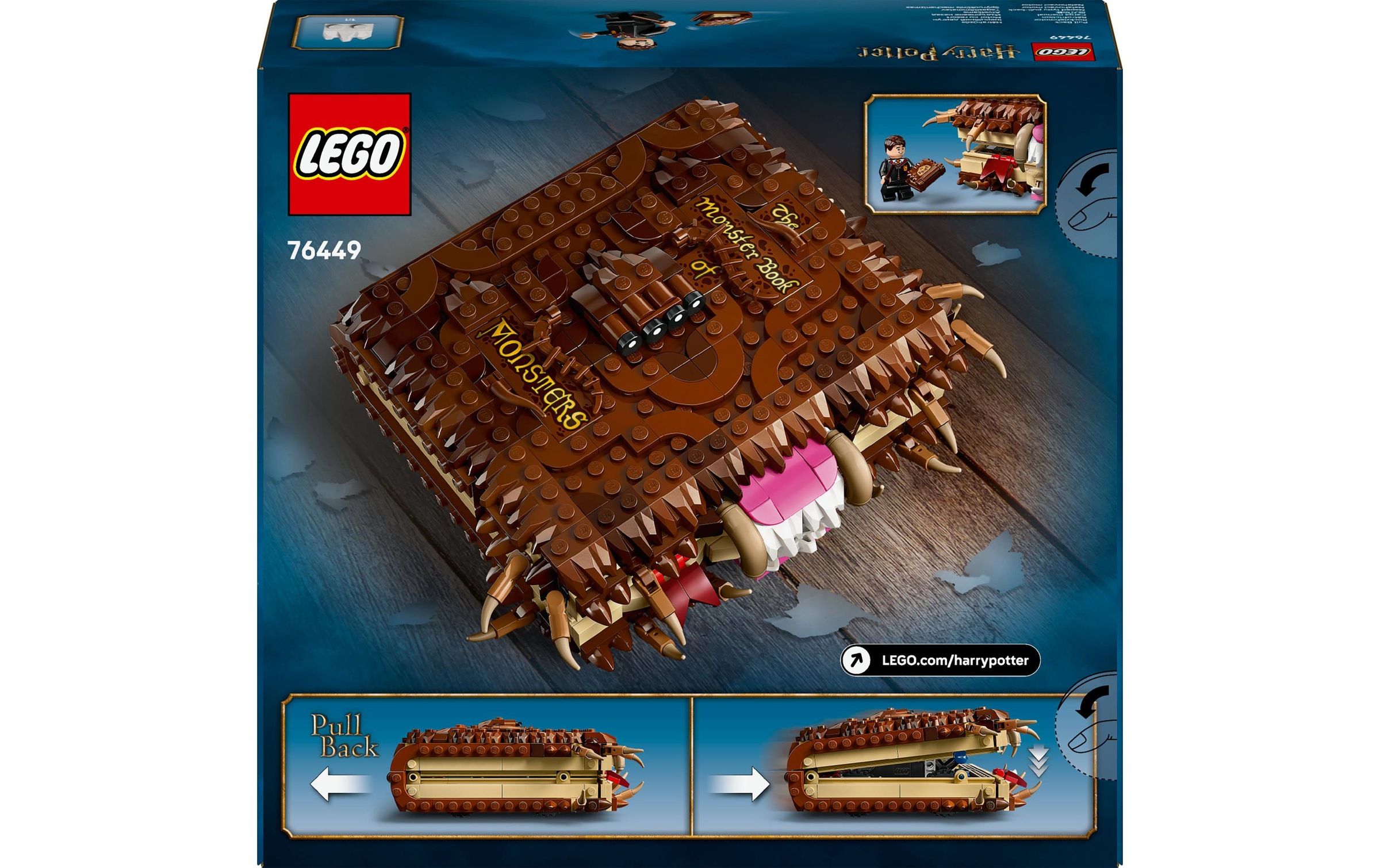 LEGO® Spielbausteine »Harry Potter Beissendes Monsterbuch der Monster 76449«, (518 St.)