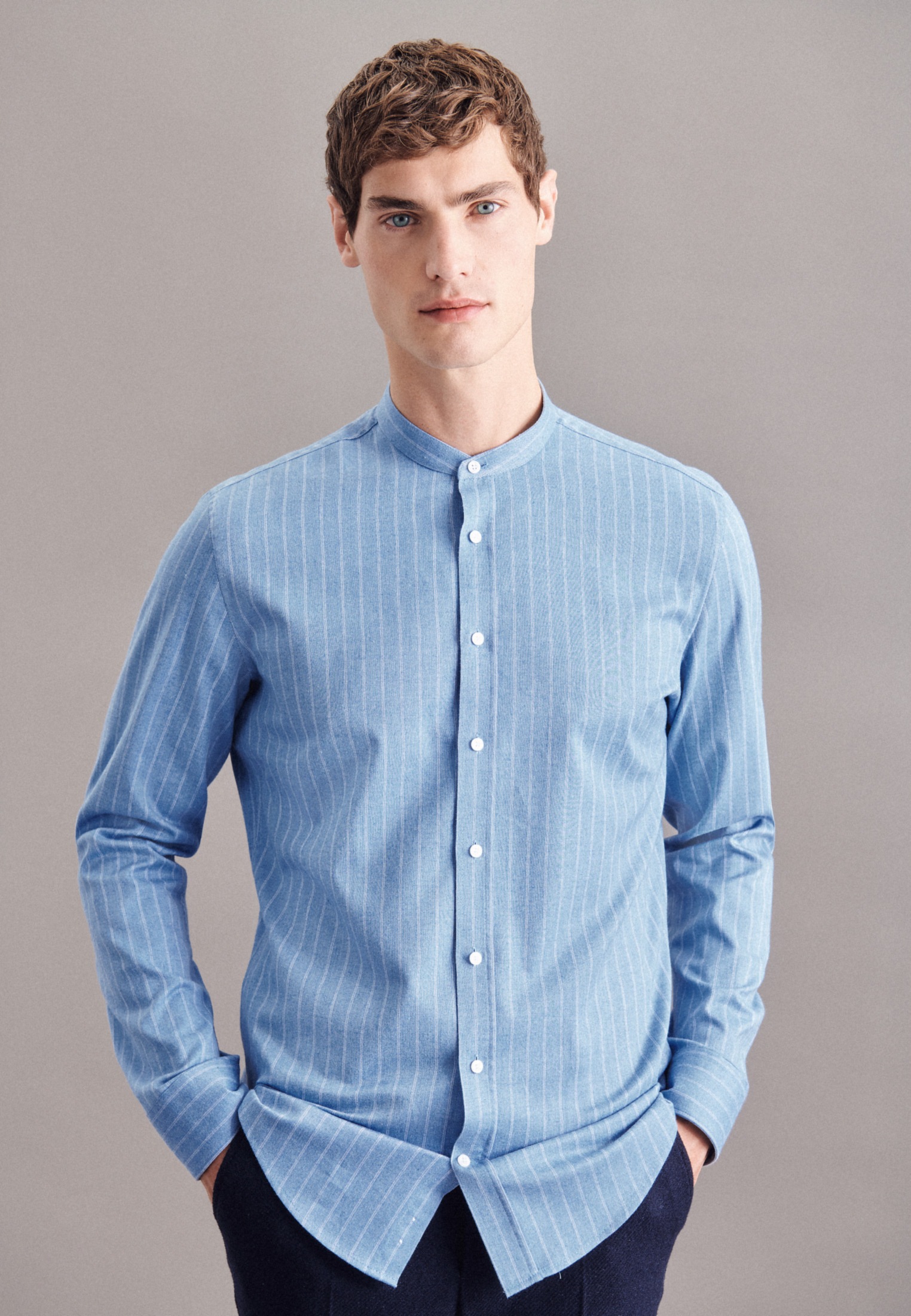 Image of seidensticker Businesshemd »Slim«, Slim Langarm Stehkragen Streifen bei Ackermann Versand Schweiz