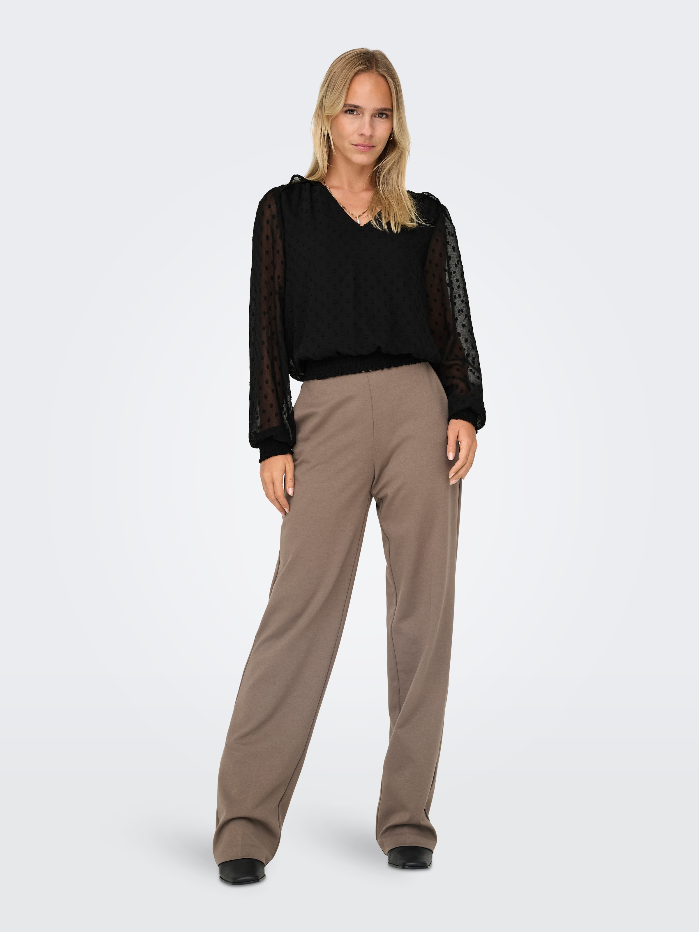 ONLY Blusenshirt »ONLELMIRA LIFE NEW DOBBY L/S TOP WVN«