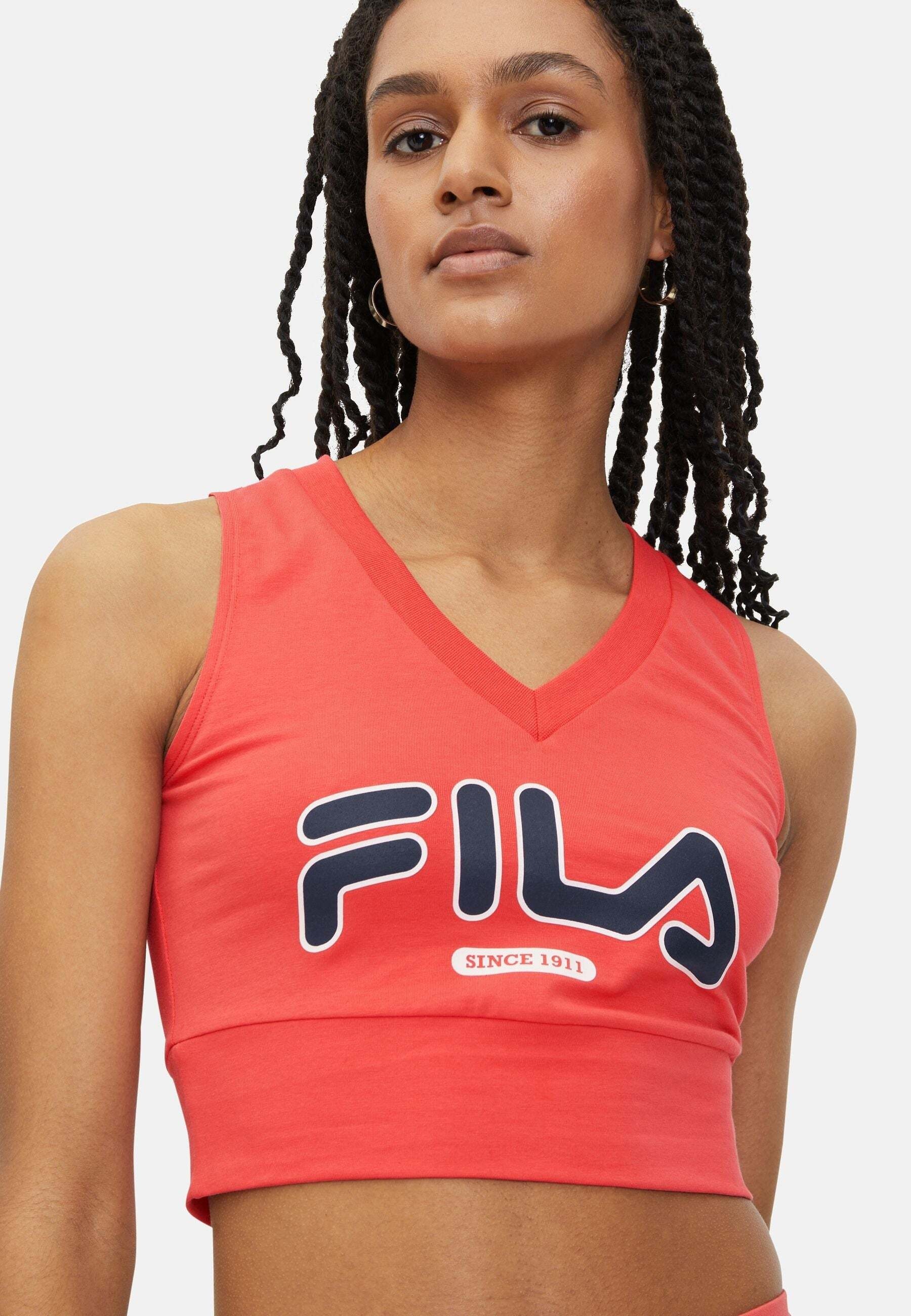 Fila Tanktop »FILA Tops Laixi Cropped V-Neck Top«