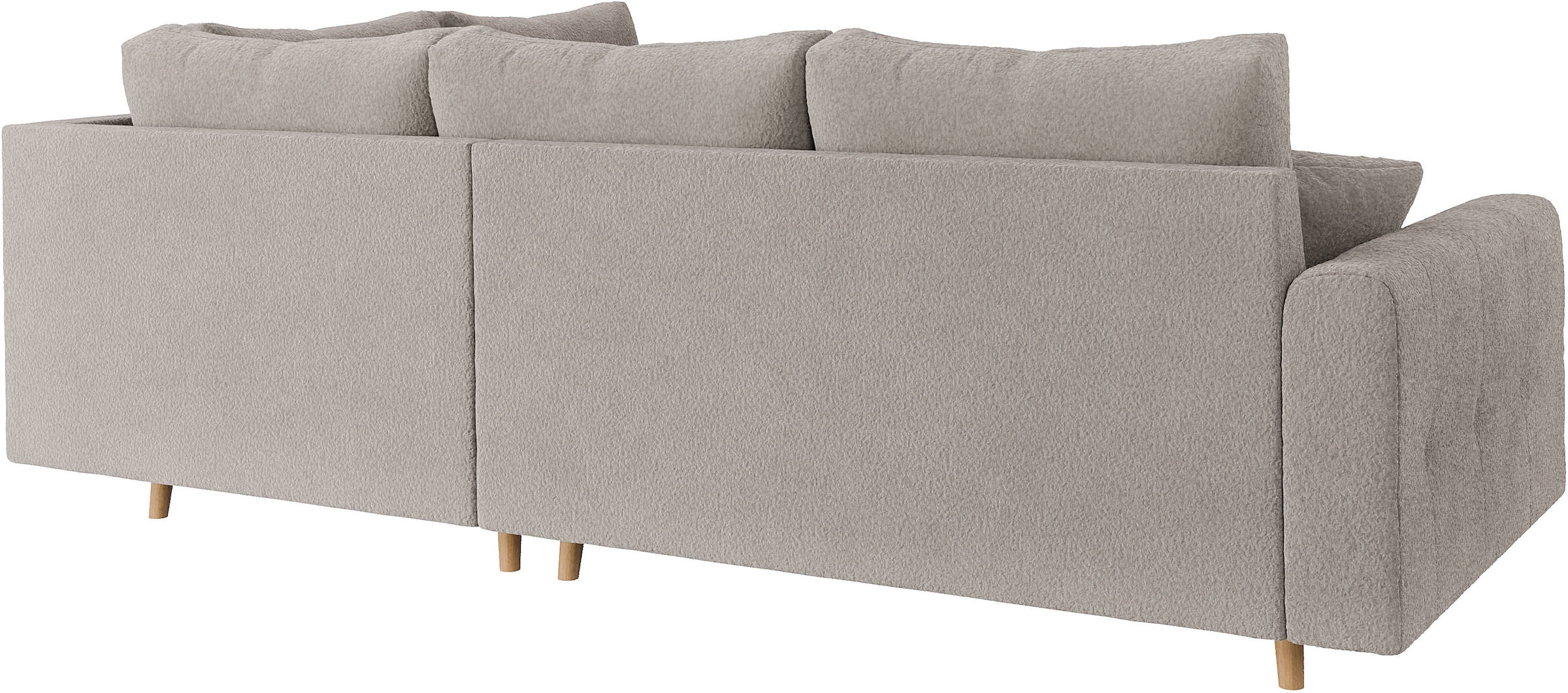 Home affaire Ecksofa »CHARRE L-Form mit Ottomane, Masse B/T/H: 231/161/81 cm«, feine Steppung, lose Rücken- und Zierkissen, auch in Cord und Bouclé
