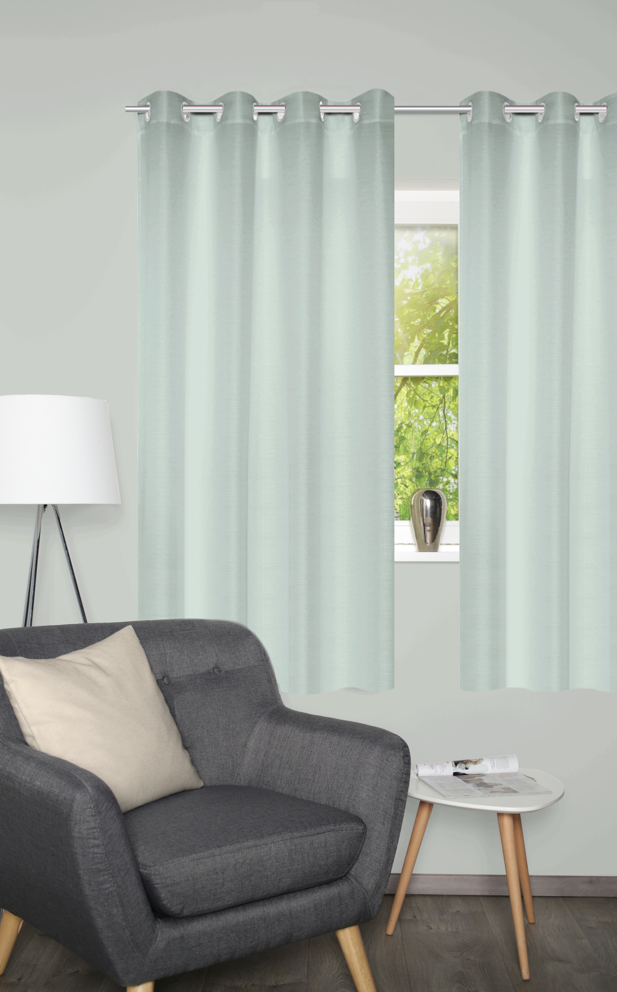 Image of Home Basics Vorhang "BENOGA 2er SET" Ösen 2 Stk. tlg. SET, Ösenschal, Uni, Dekostruktur