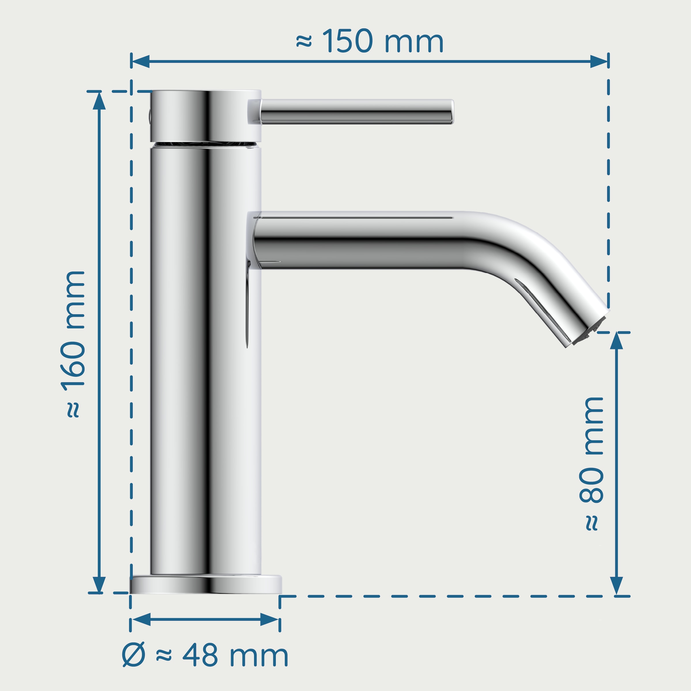 welltime Robinet de lavabo »Toscana« consommation d'eau réduite grâce à la fonction Eco-Click