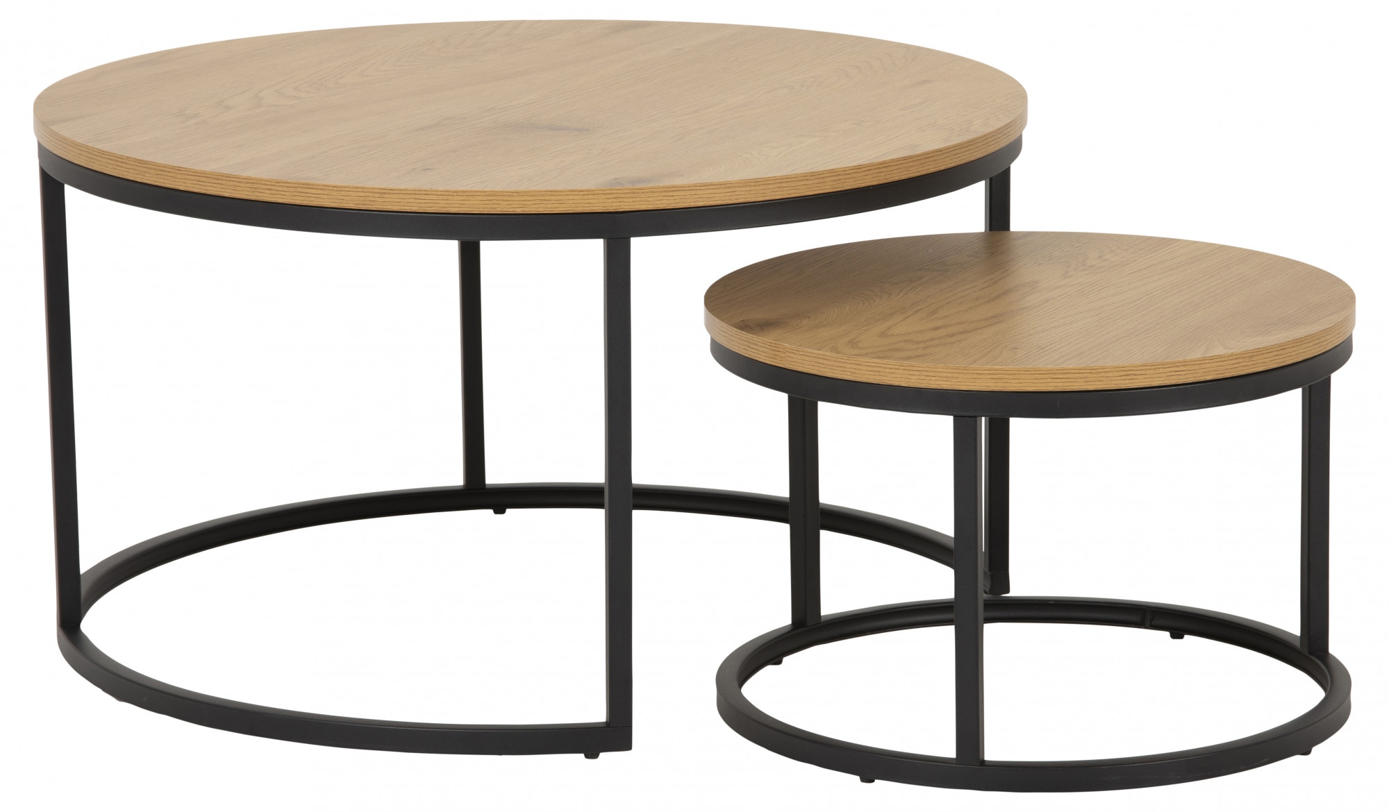Image of ACTONA GROUP Couchtisch "Spiro 2er Set, rund – modern & stilvoll kombinieren, zeitloses Design" Couchtisch, Beistelltisch, 2 Stk. tlg. OTTOs Choice Holzoptik, pflegeleicht & robustes Metallgestell