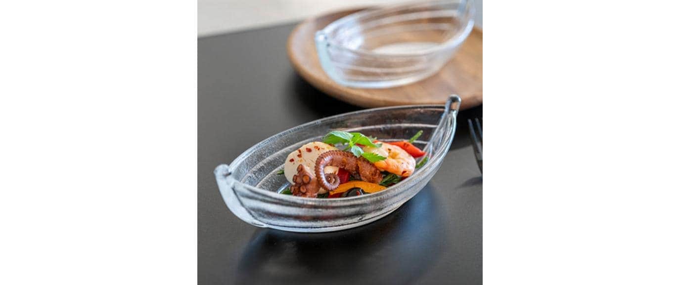 Glasi Hergiswil Servierplatte »Barchetta, 205x102x60 mm«