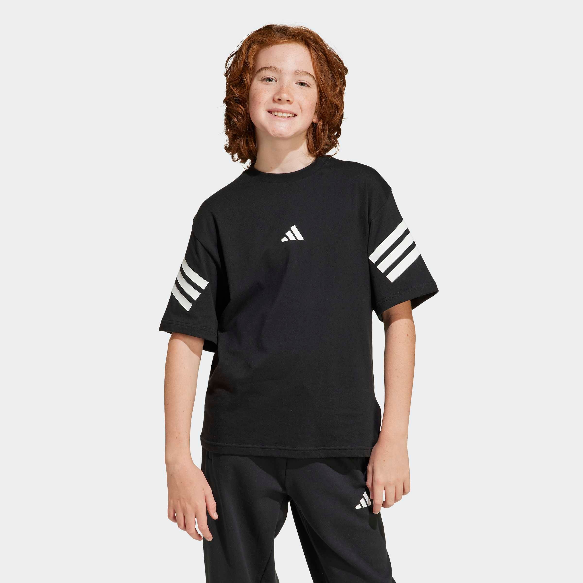 adidas Sportswear T-shirt »FUTURE ICONS 3-STREIFEN KIDS« lockerer Schnitt, sportlicher Stil, Rundhalsausschnitt
