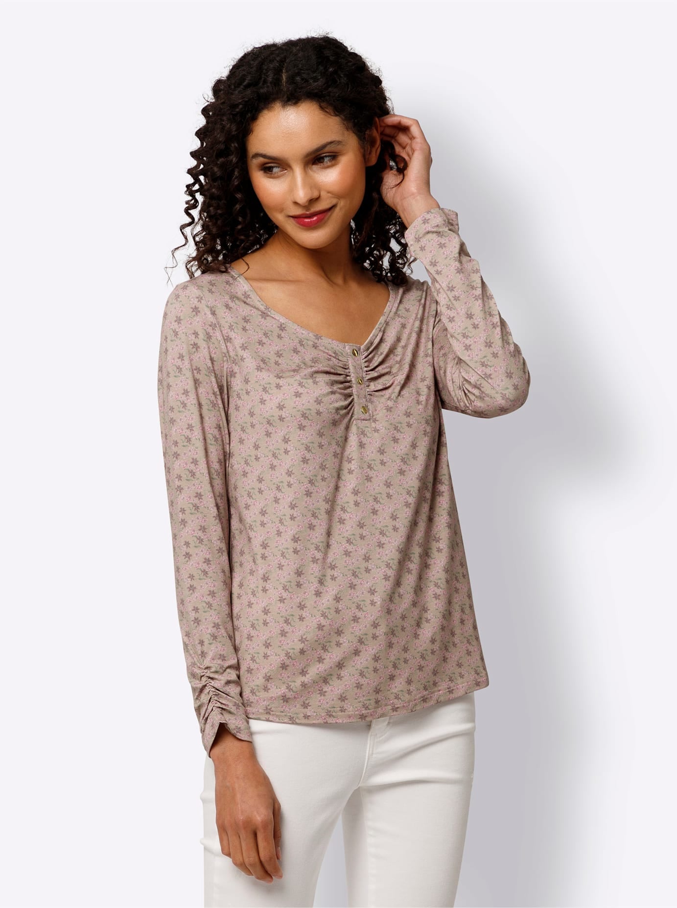 heine Langarmshirt »Druck-Shirt«, (1 tlg.)
