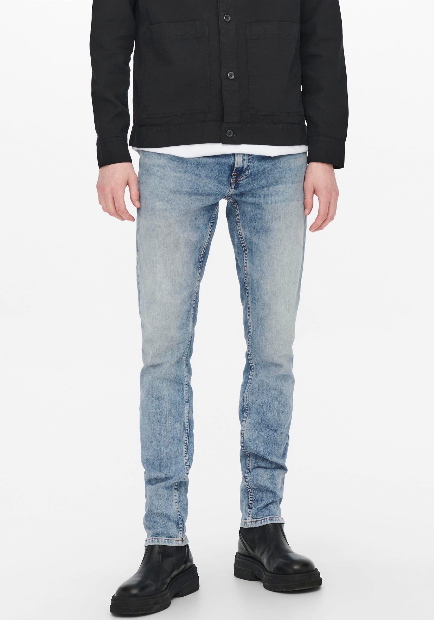 Image of ONLY & SONS Slim-fit-Jeans "LOOM LIFE" mit niedriger Taille, sehr elastischer Denim