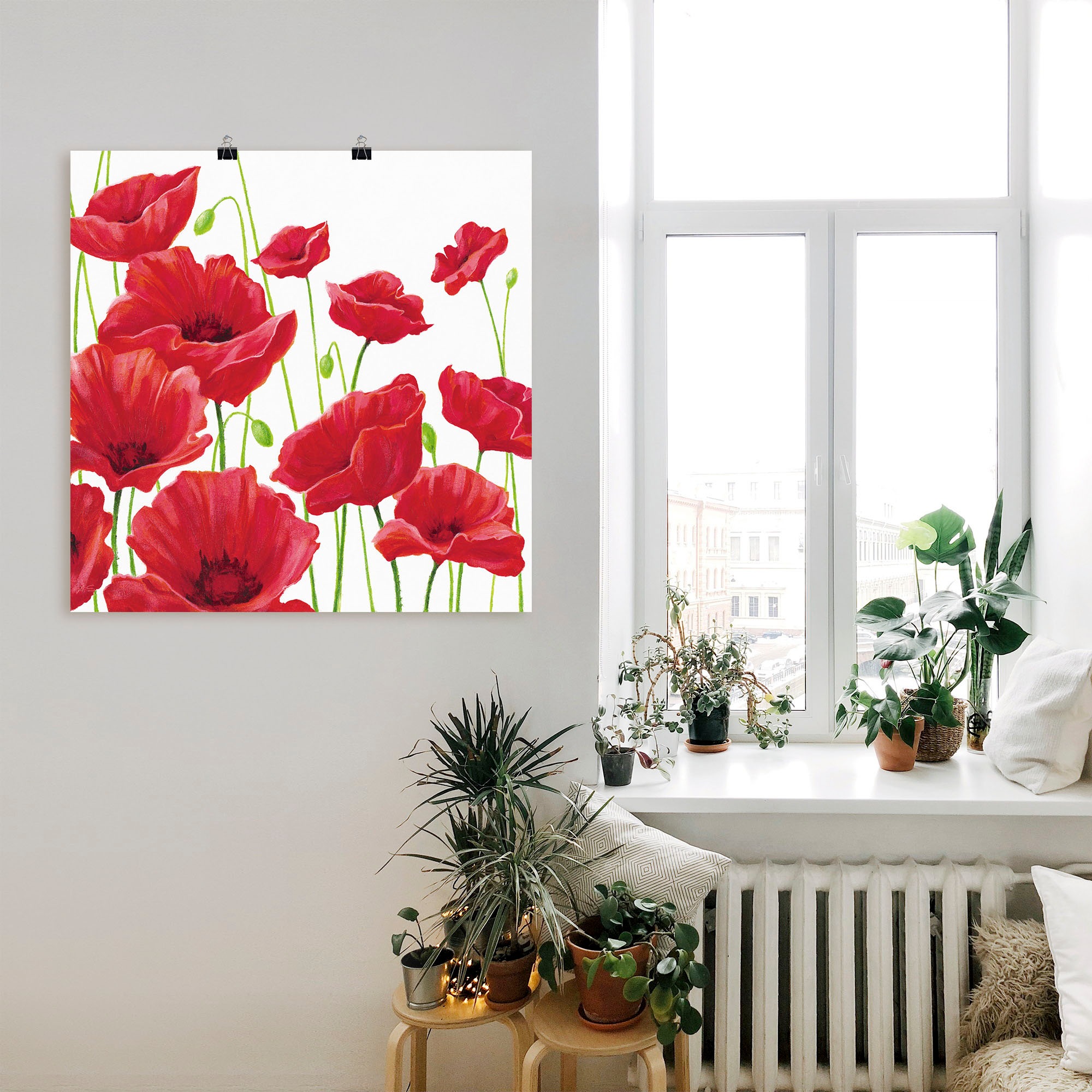 Artland Wandbild »Rote Mohnblumen I« Blumen 1 Stk. tlg. als Leinwandbild, Poster in verschied. Grössen