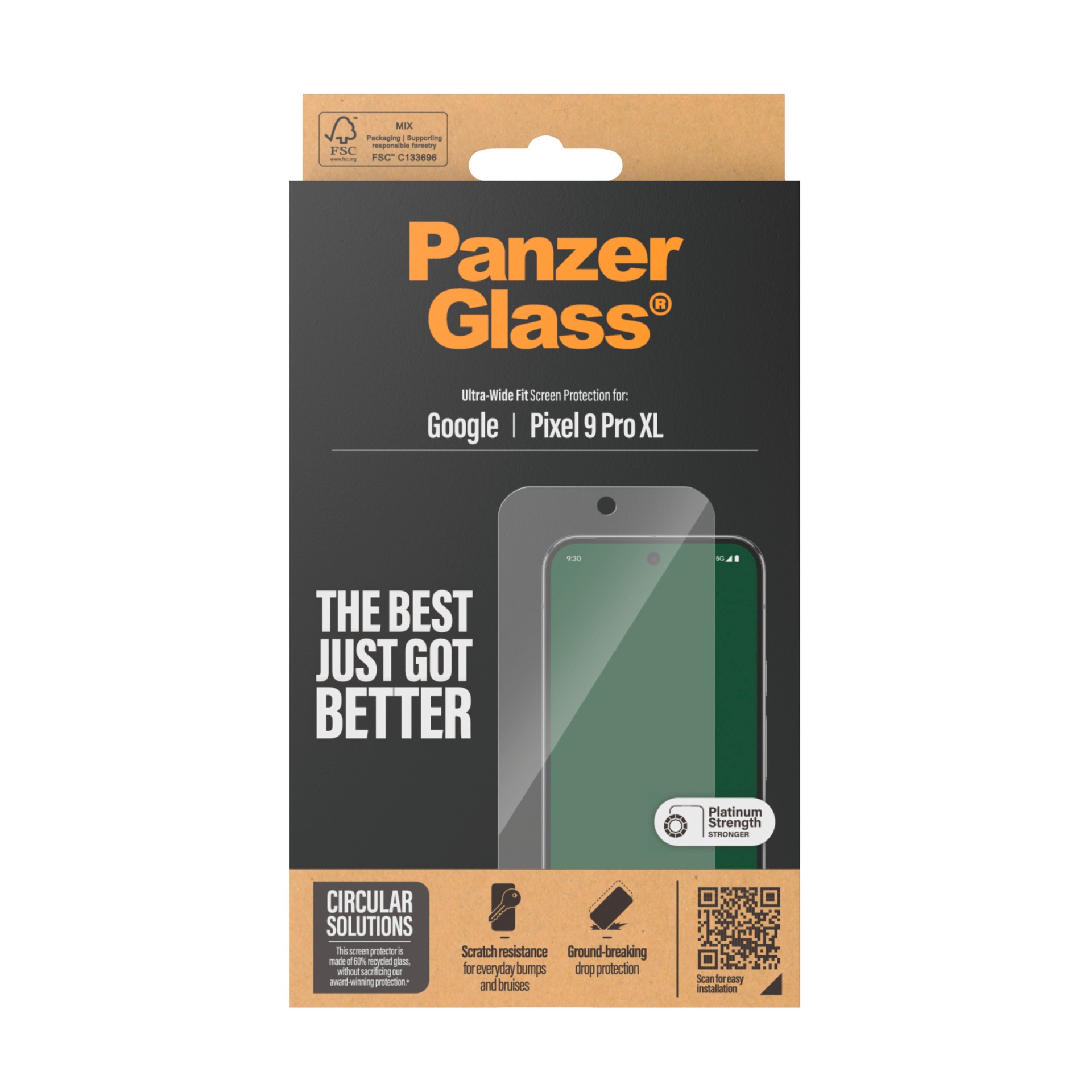 SAFE by PanzerGlass Displayschutzglas »Ultra-Wide Fit Screen Protection«, für Google Pixel 9 Pro XL, Displayschutzfolie, Schutzfolie, Bildschirmschutz, kratz- & stossfest