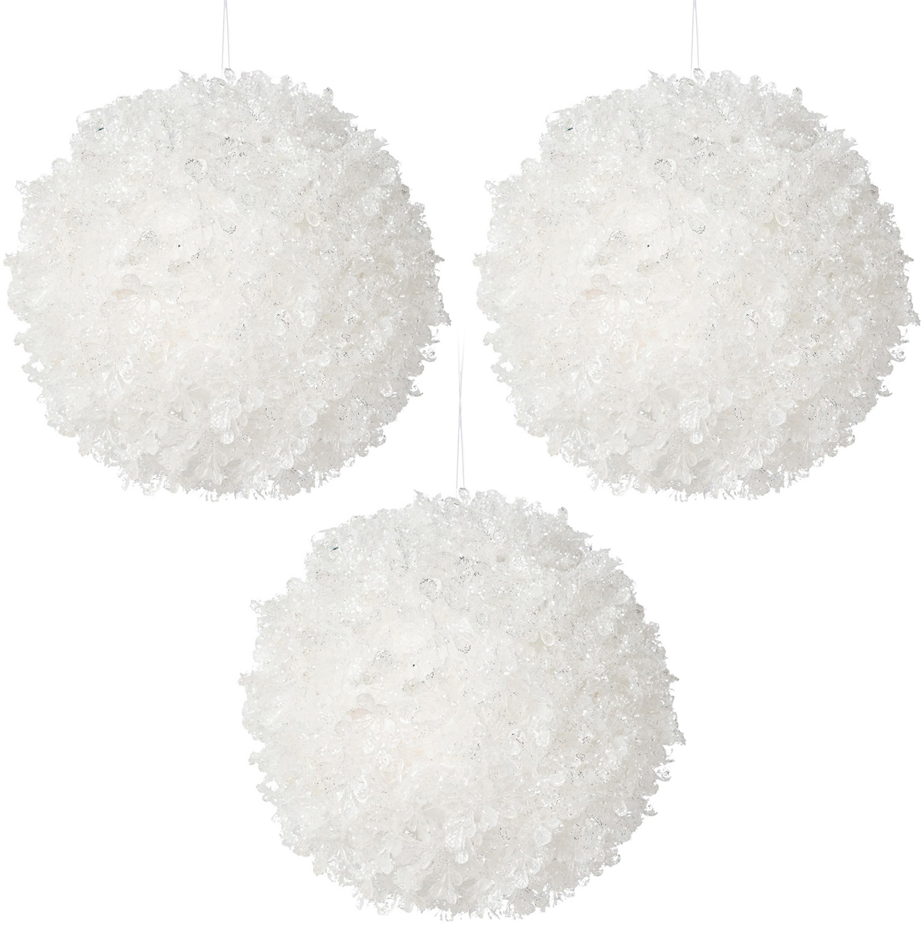 Image of Creativ deco Dekokugel, (Set, 3 St.), mit frostiger Optik, Ø ca. 13 cm bei Ackermann Versand Schweiz