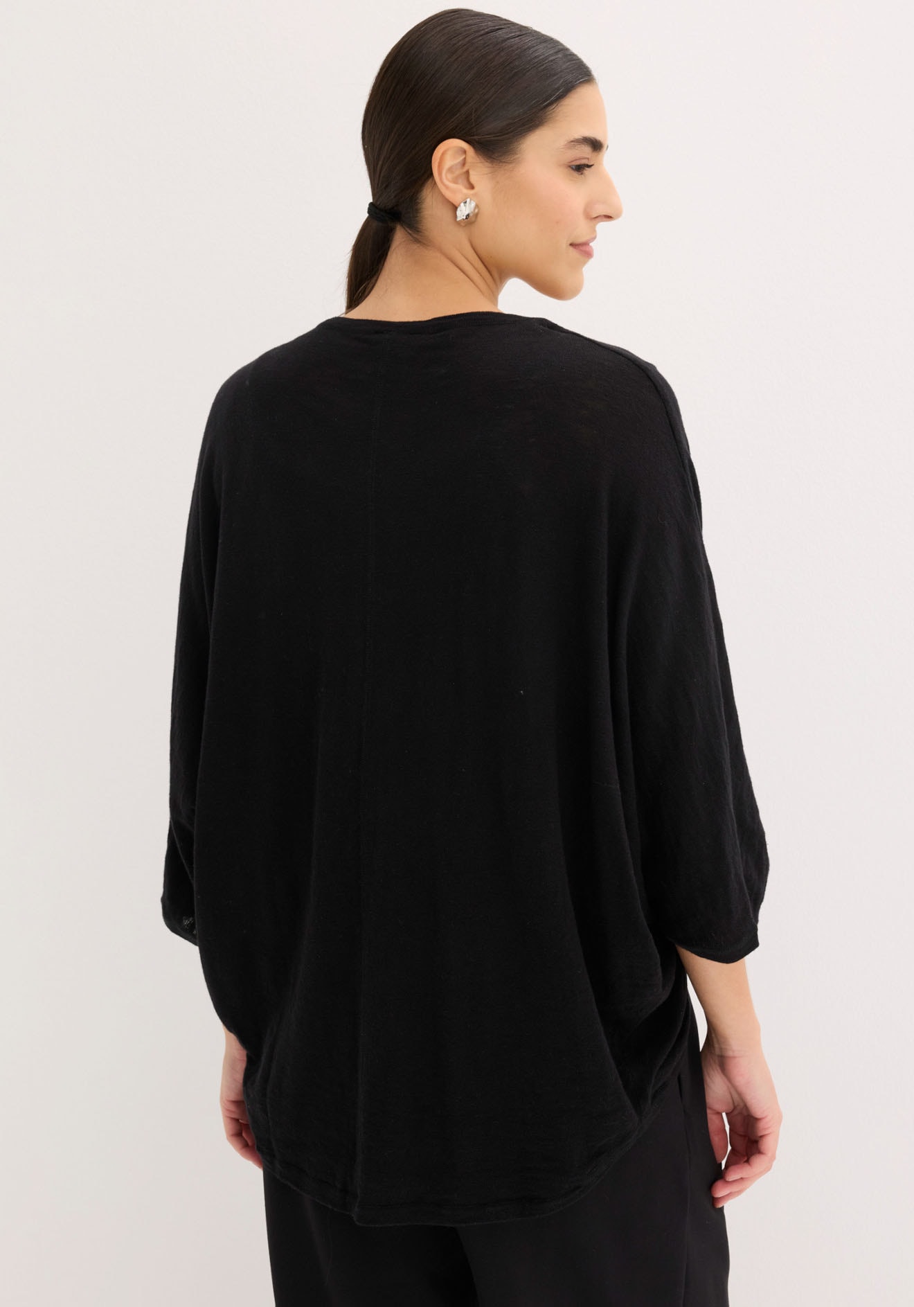 bonprix Veste en tricot Oversize-Passform, 3/4-Ärmel, eleganter Stil, aus Baumwolle