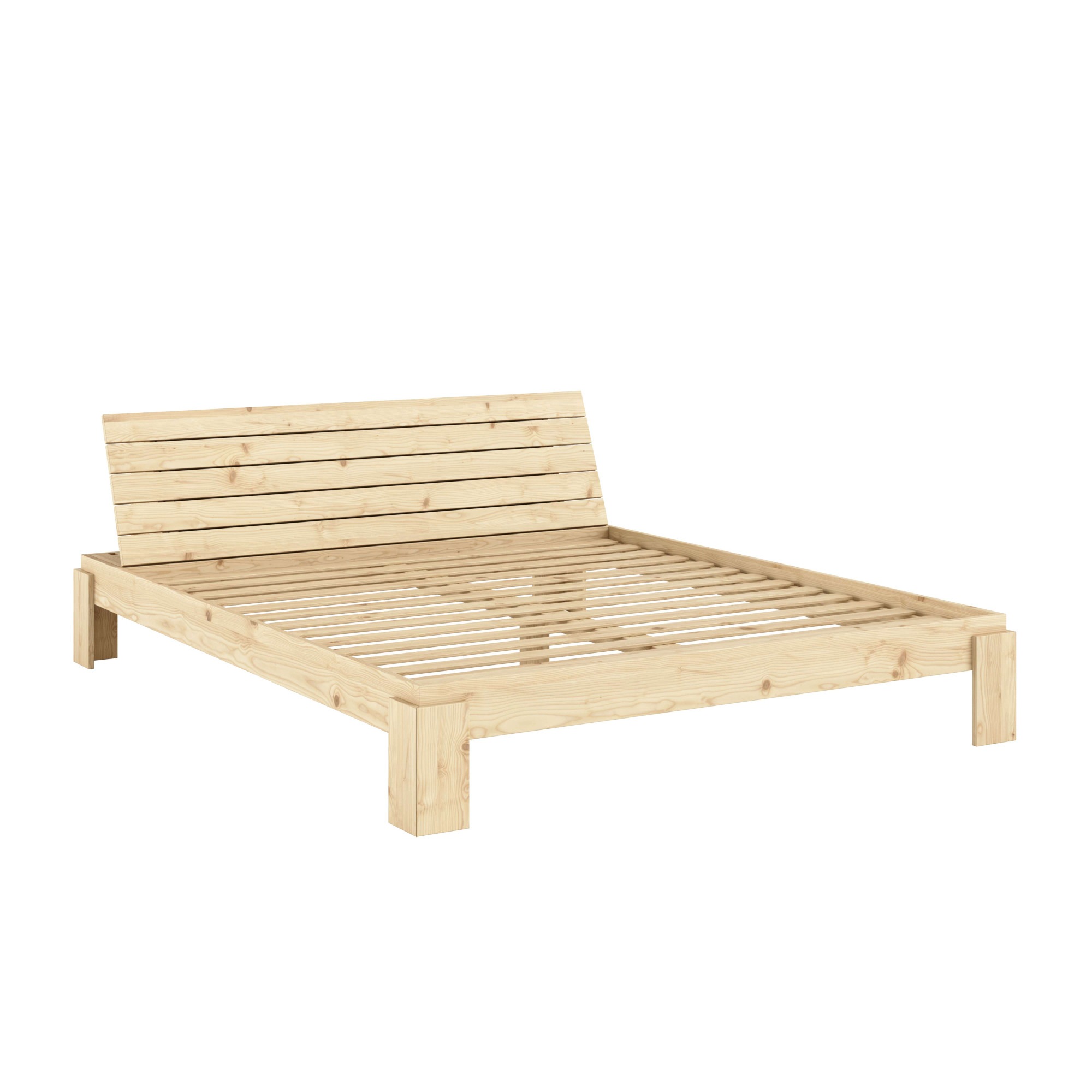 Karup Design Stauraumbett »Layers Bed Headboard, Bettgestell mit Stauraumkopfteil, mehrere Grössen«, inkl. Lattenrost, excl. Matratze, FSC®-zertifiziertes Massivholz