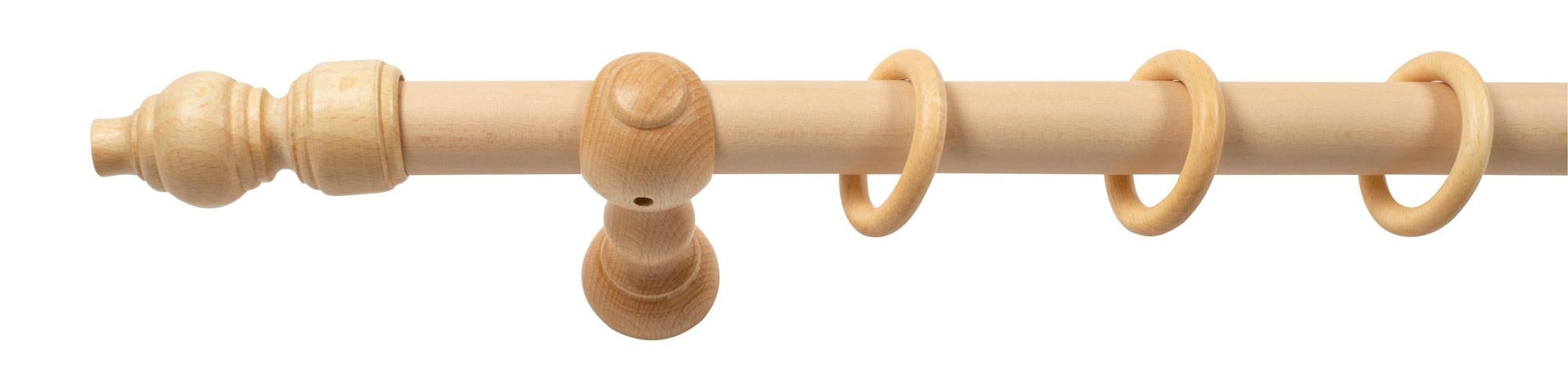 SN DECO GROUP Gardinenstange »Filigrano«, 1 läufig-läufig, Fixmass, 28 mm, Holz, verschiedene Längen und Farben, Komplettset