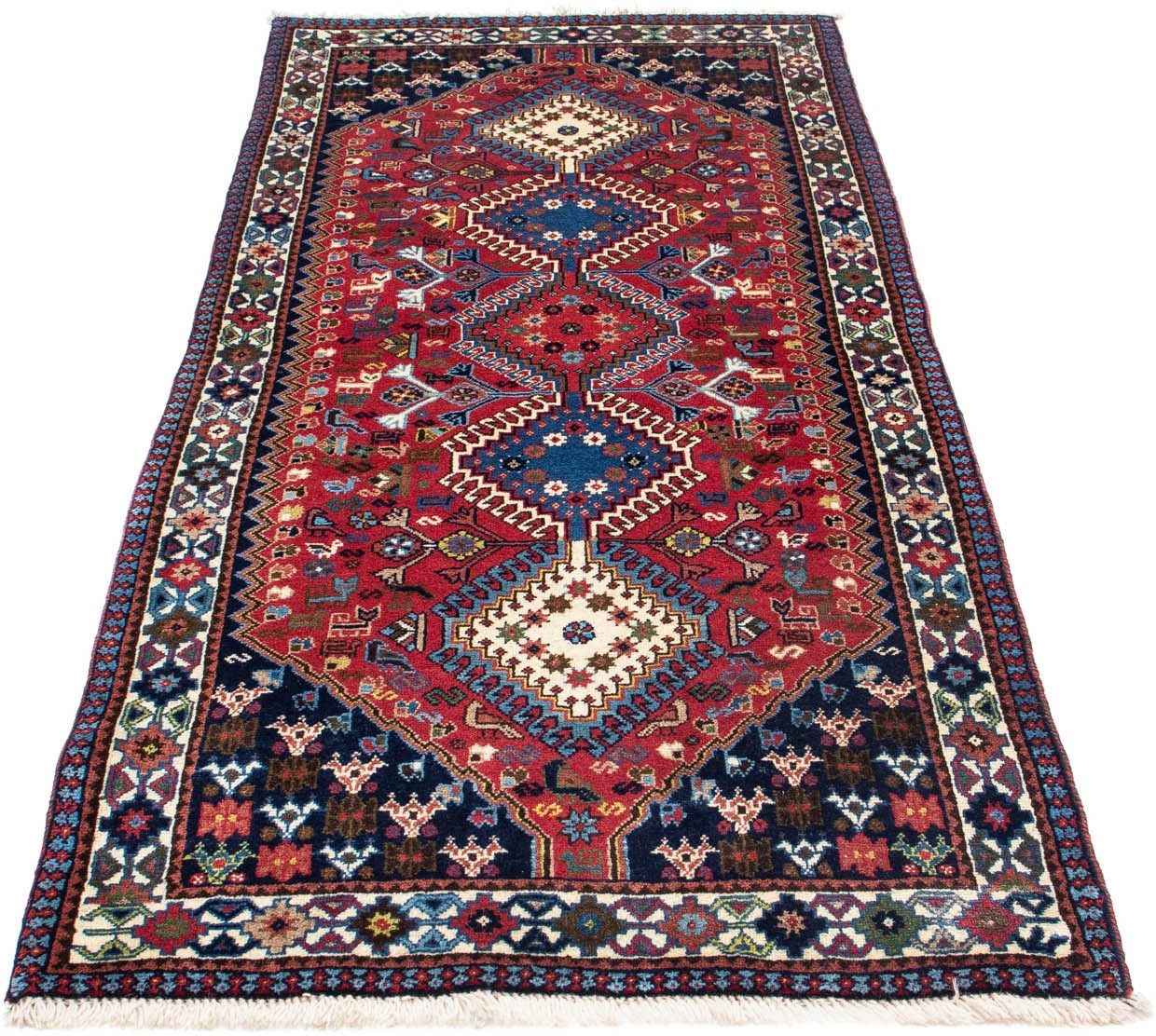 Image of morgenland Hochflor-Läufer »Yalameh Felder Rosso chiaro 190 x 80 cm«, rechteckig, 1 mm Höhe, Handgeknüpft bei Ackermann Versand Schweiz