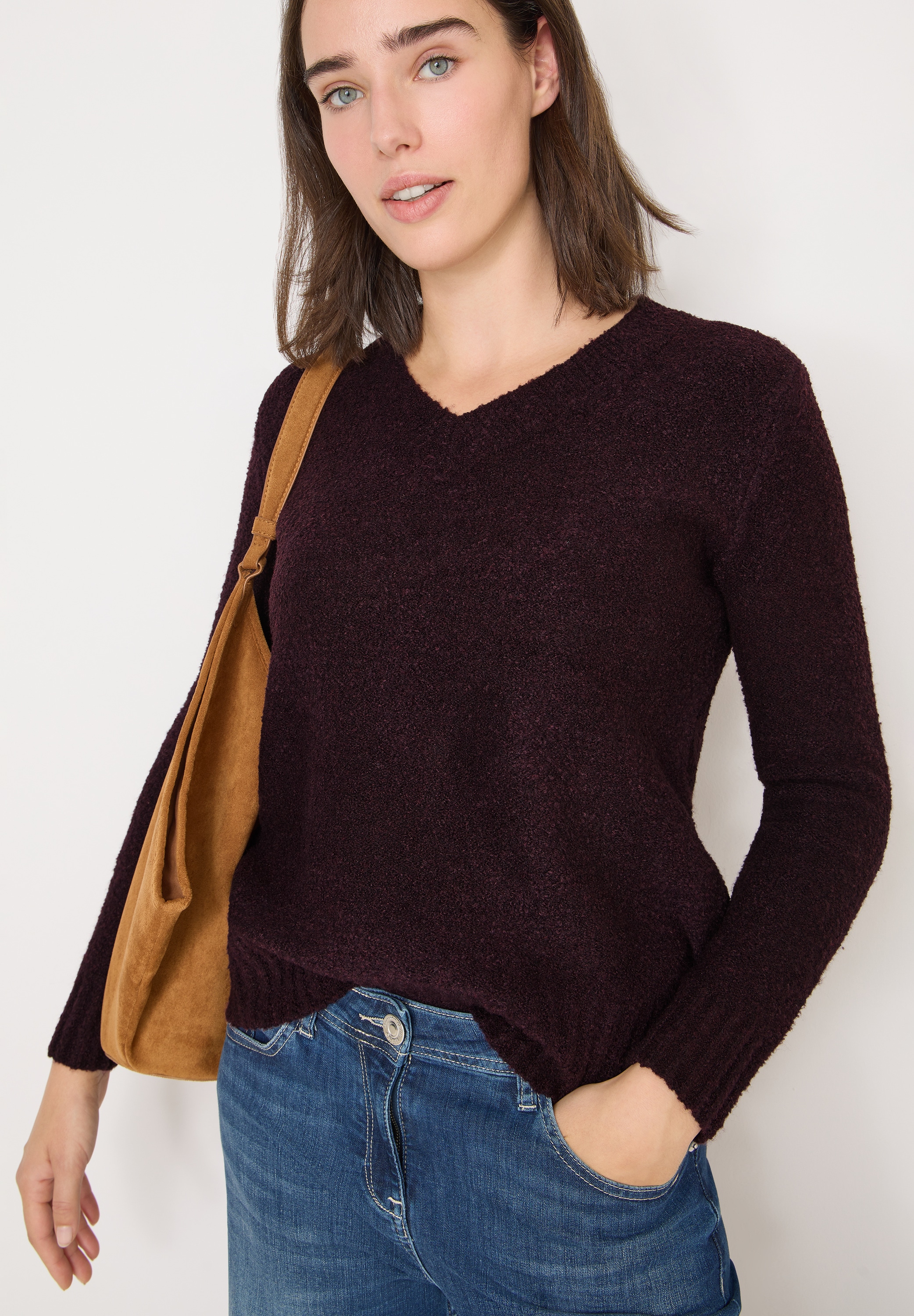 Cecil Strickpullover Bouclé V-Neck