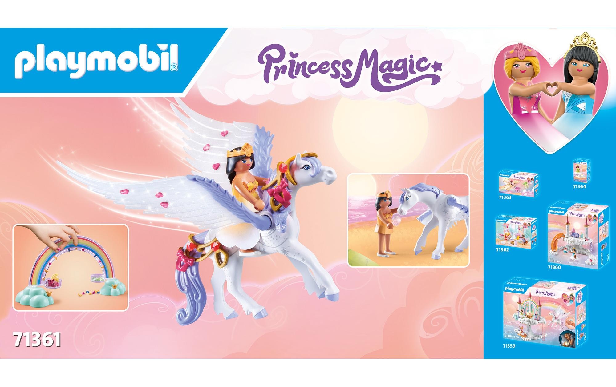 Playmobil® Spielbausteine »Princess Magic Himmlischer Pegasus mit Regenbogen 71361«, (85 St.)