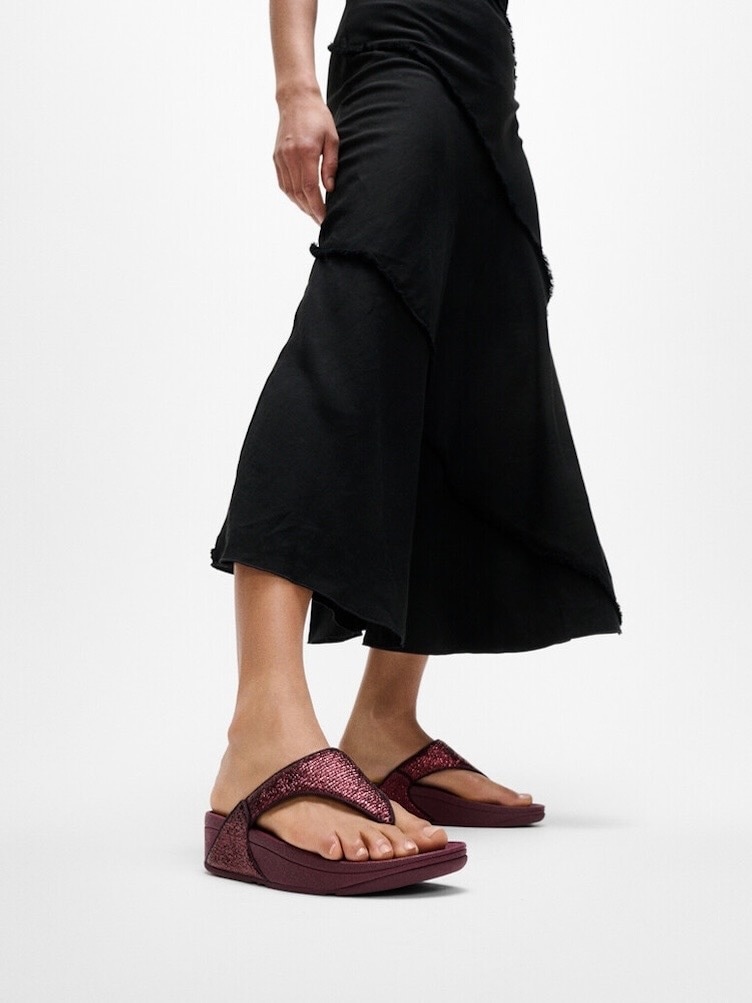 Fitflop Zehentrenner »LULU CRINKLED SHIMMER«  Slides, Badeschuh mit Glitter