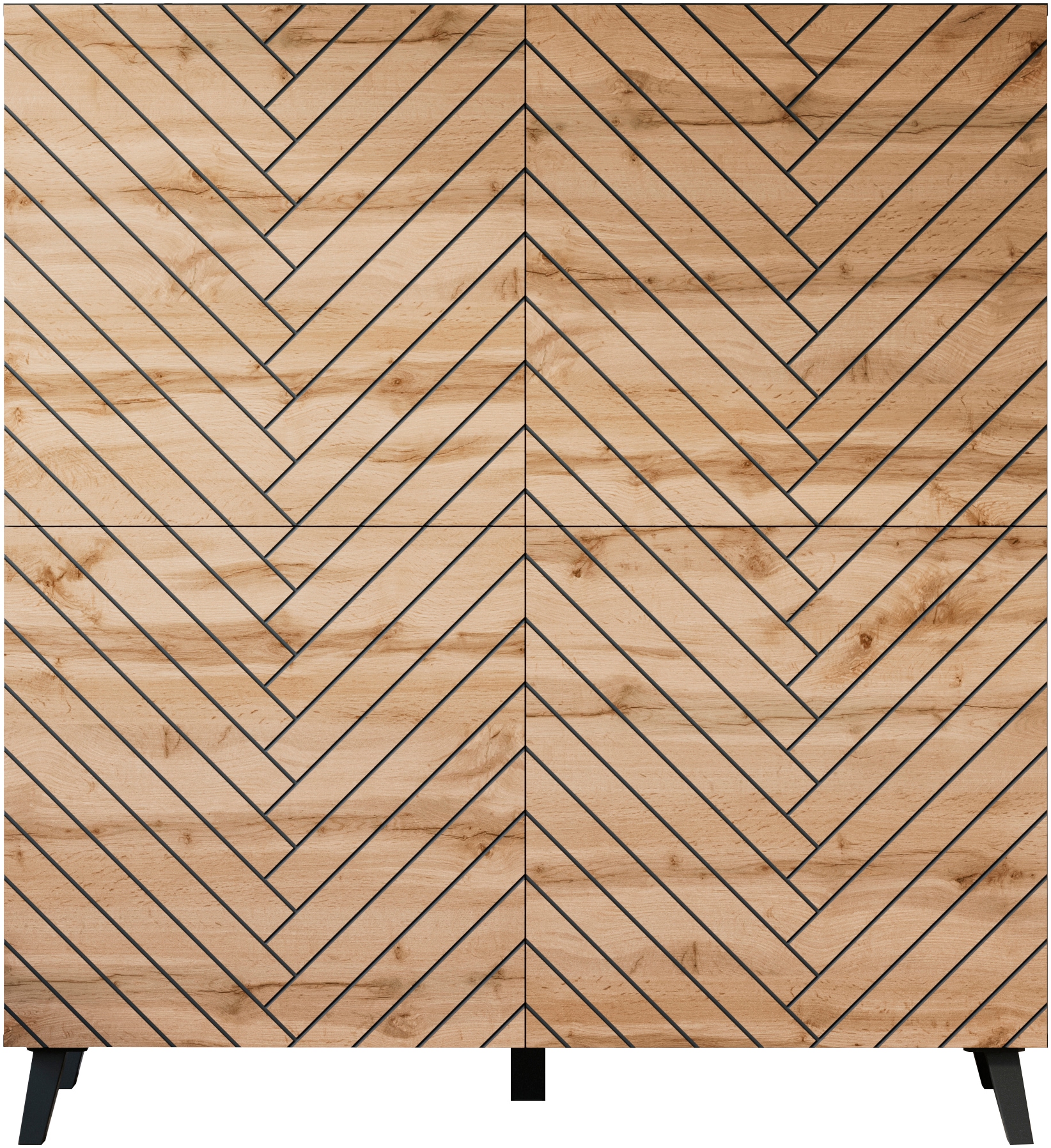 Home affaire Buffet haut »Phuket, Front MDF« commode moderne avec 4 portes et 8 compartiments, largeur 120 cm