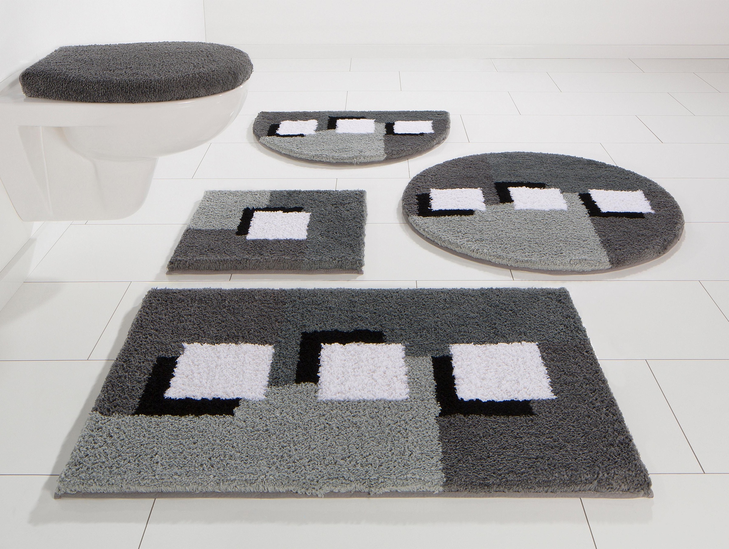 GOODproduct Tapis de bain »Ada, Badvorleger, Badezimmer Teppich« Höhe 21 mm Badteppich, Badematten auch als 3 teiliges Set erhältlich